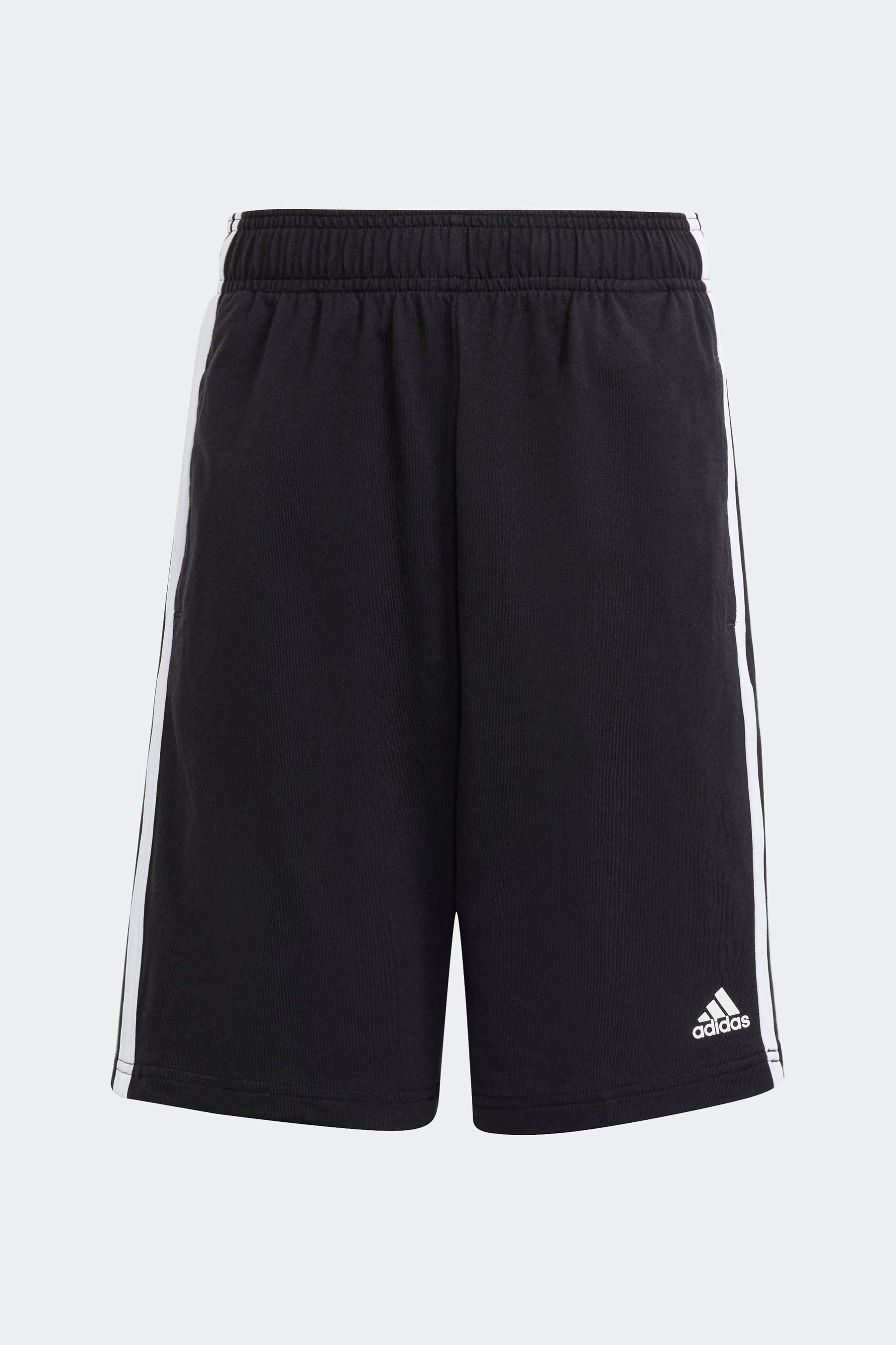 adidas Black Sportswear Essentials 3 Stripes Knit Shorts