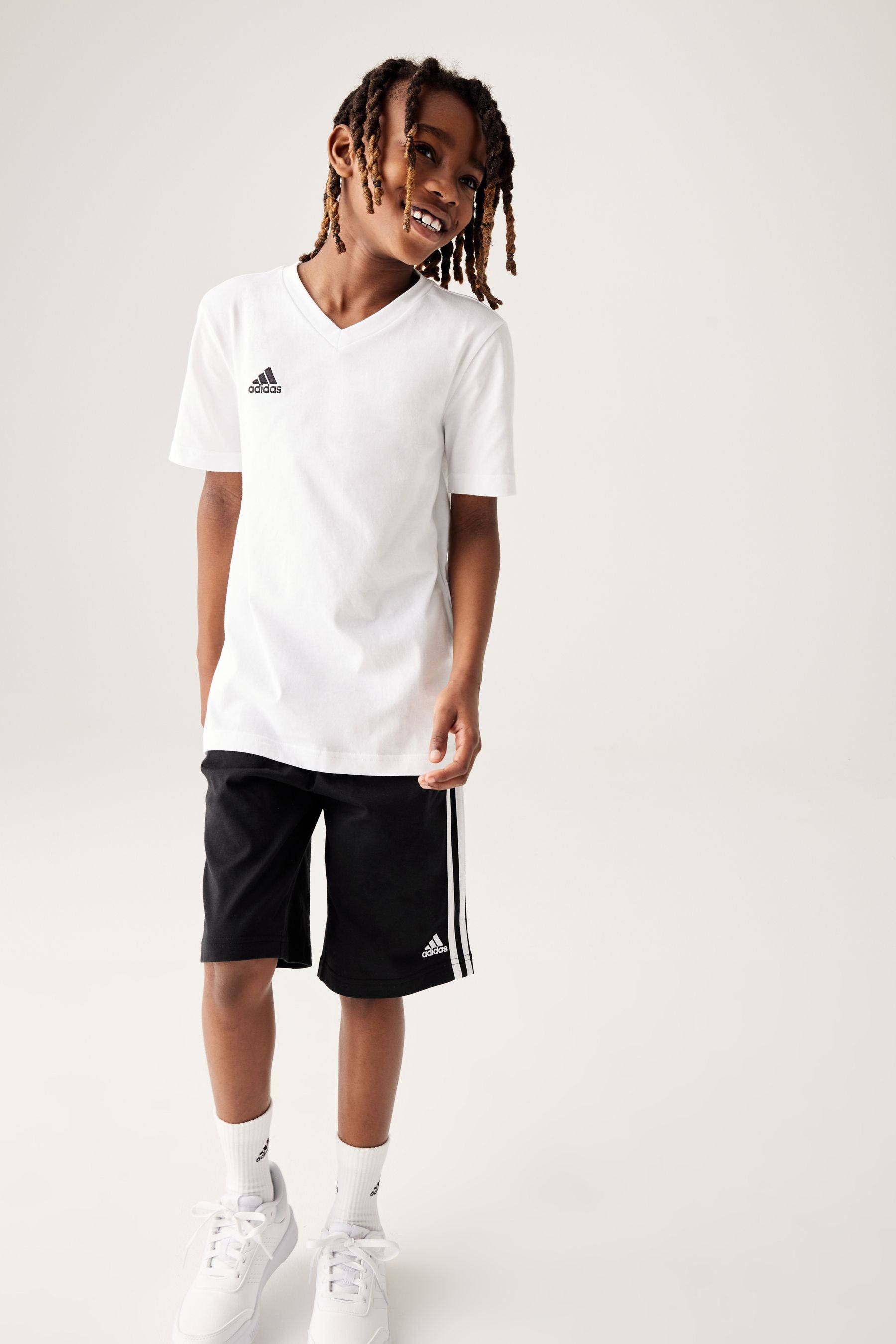 adidas Black Sportswear Essentials 3 Stripes Knit Shorts