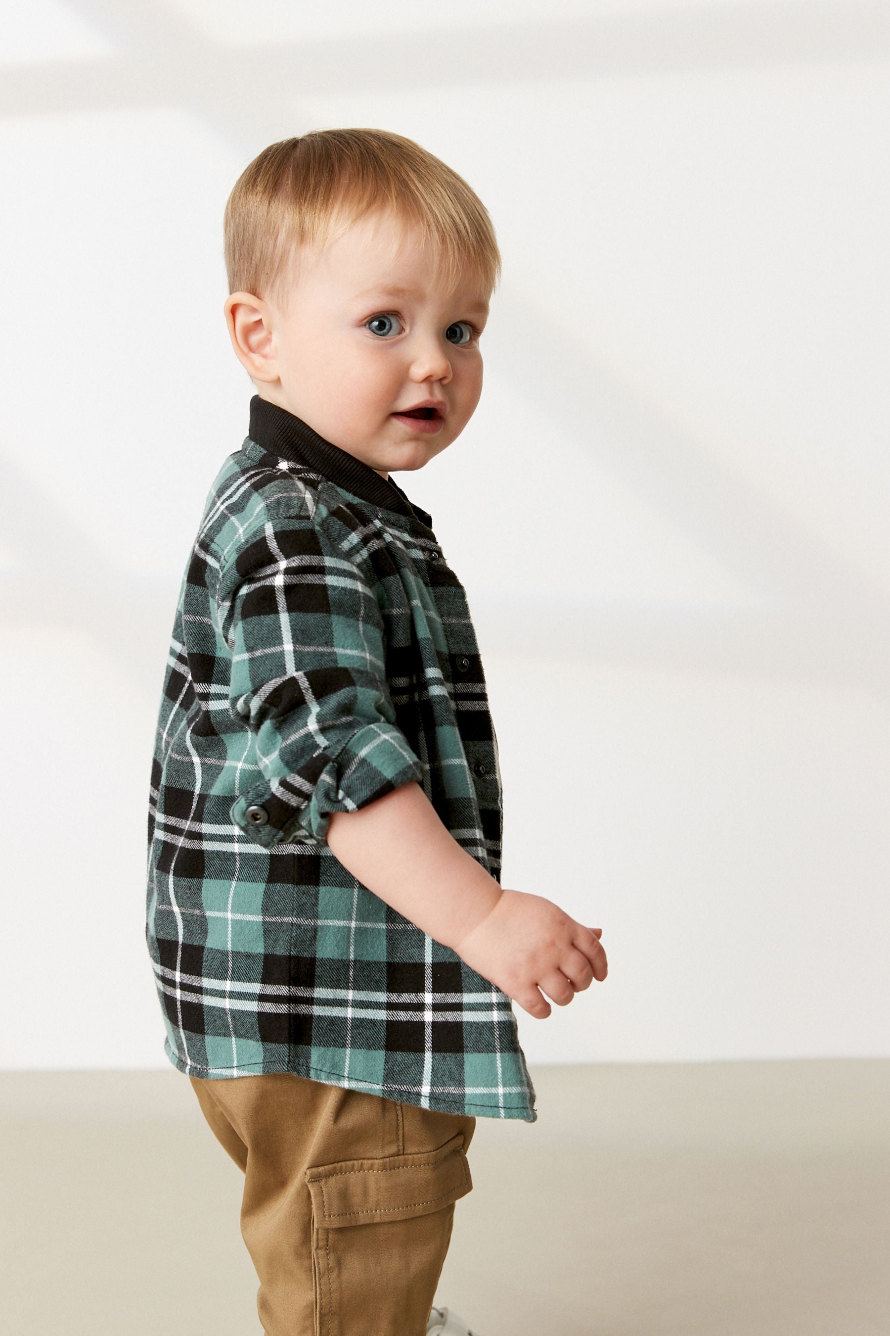 Green Check Shirt & T-Shirt Set (3mths-7yrs)