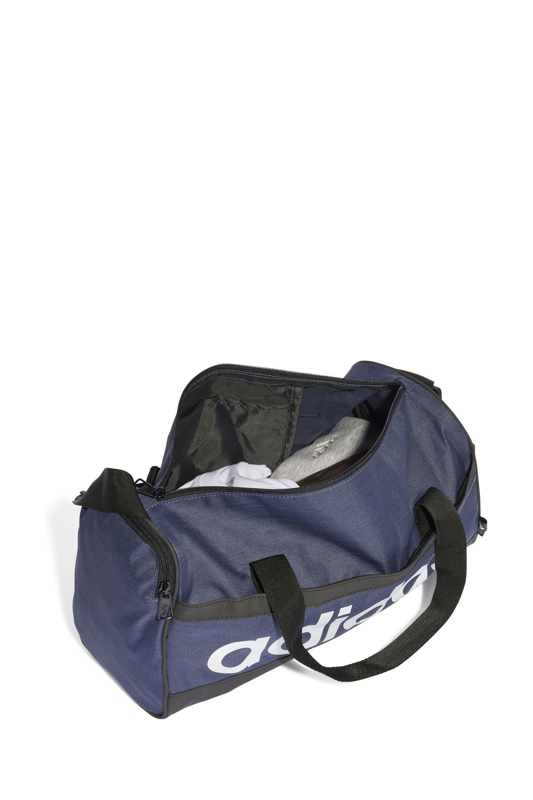 adidas Blue Extra Small Essentials Linear Duffel Bag