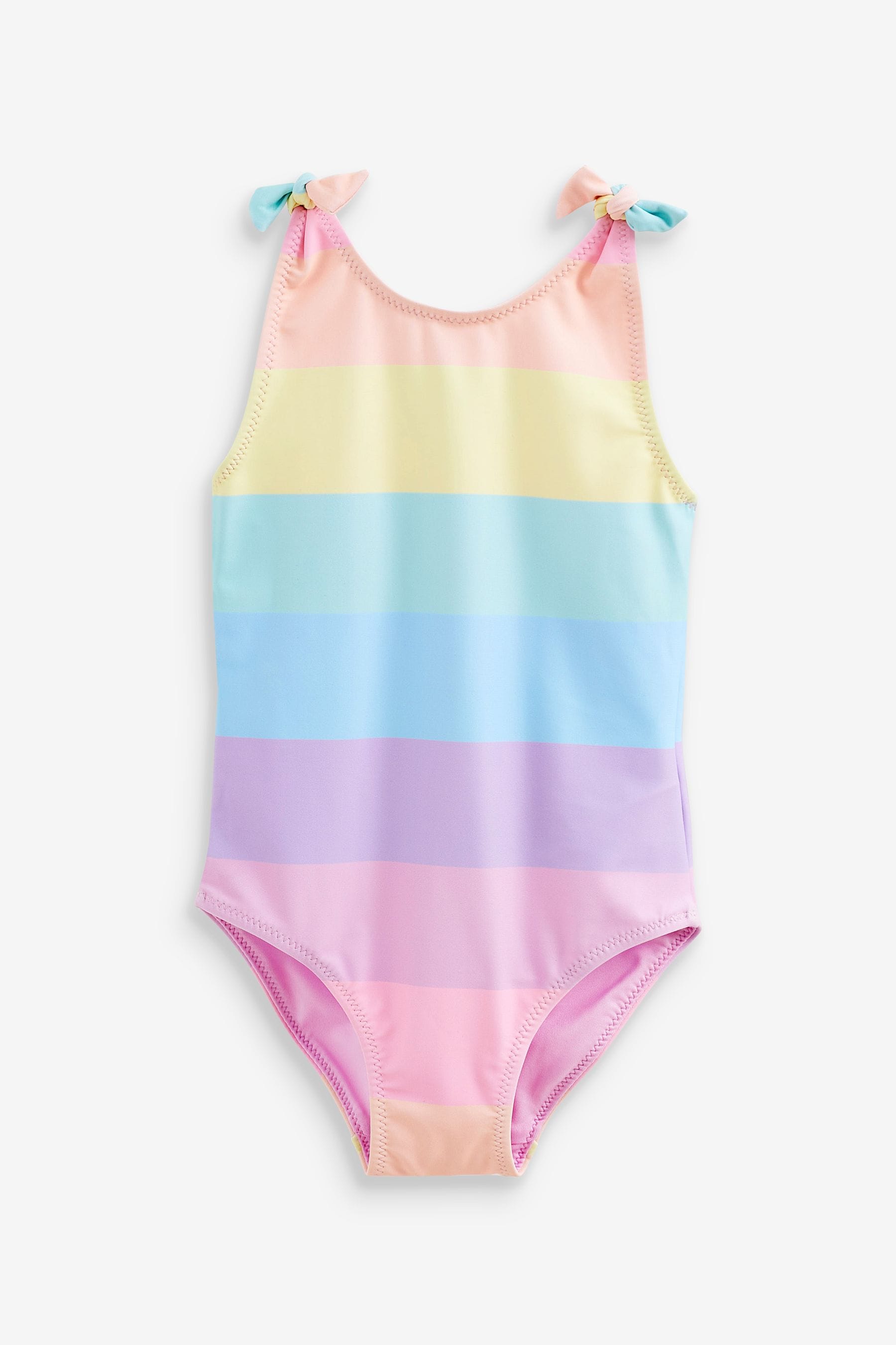 Multi Stripe Tie Shoulder Swimsuit (3mths-7yrs)