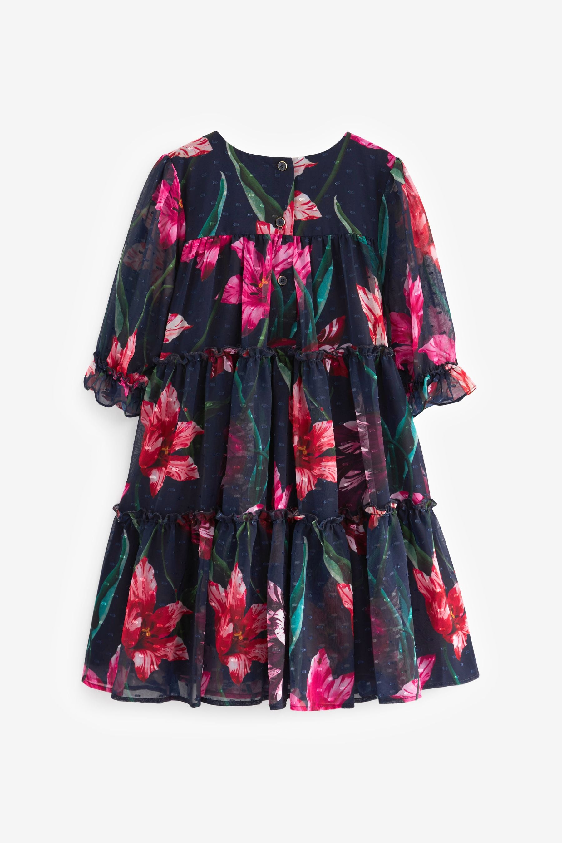 Baker by Ted Baker Navy Floral Tiered Dress