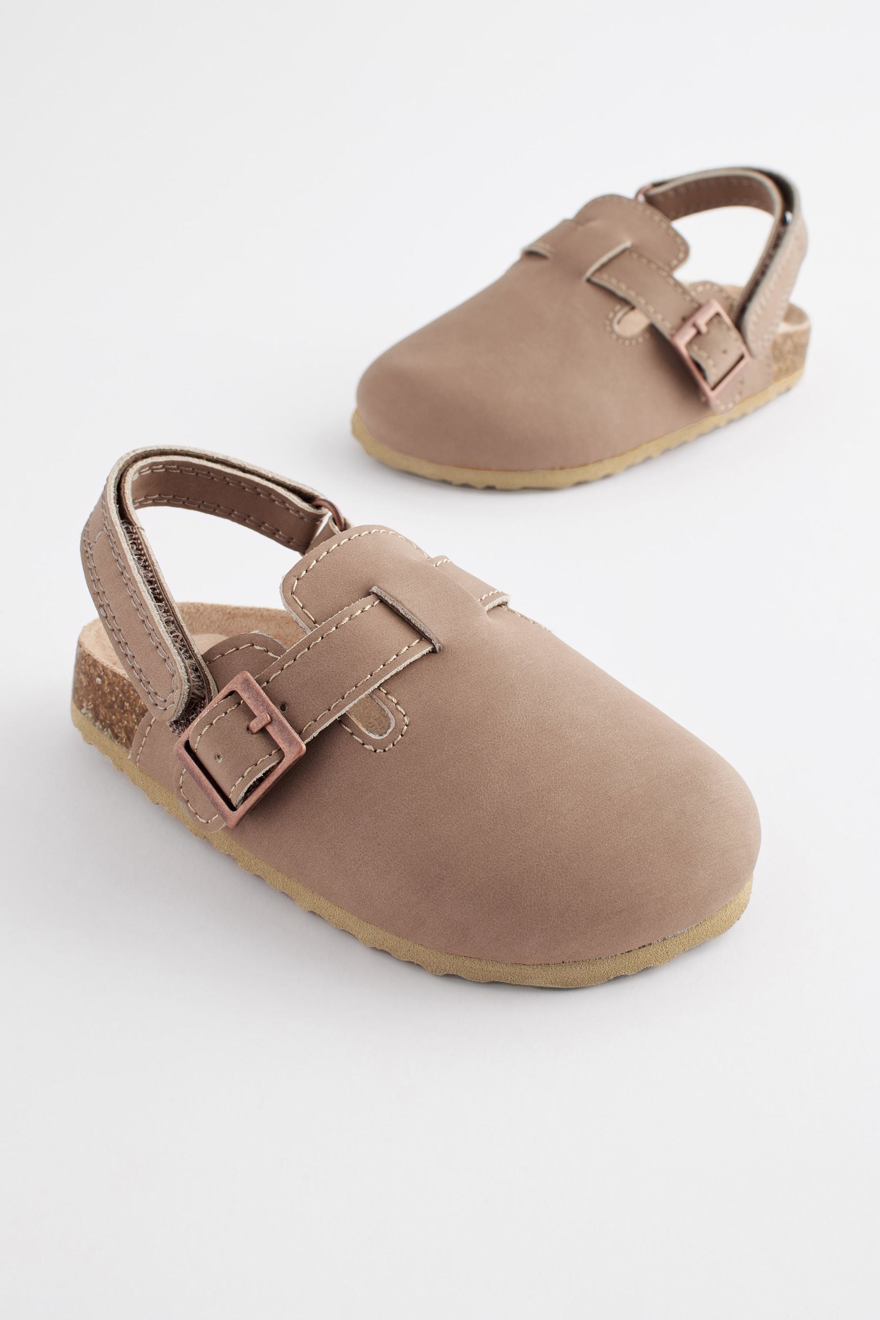 Stone Natural Leather Slip-On Clog Mules