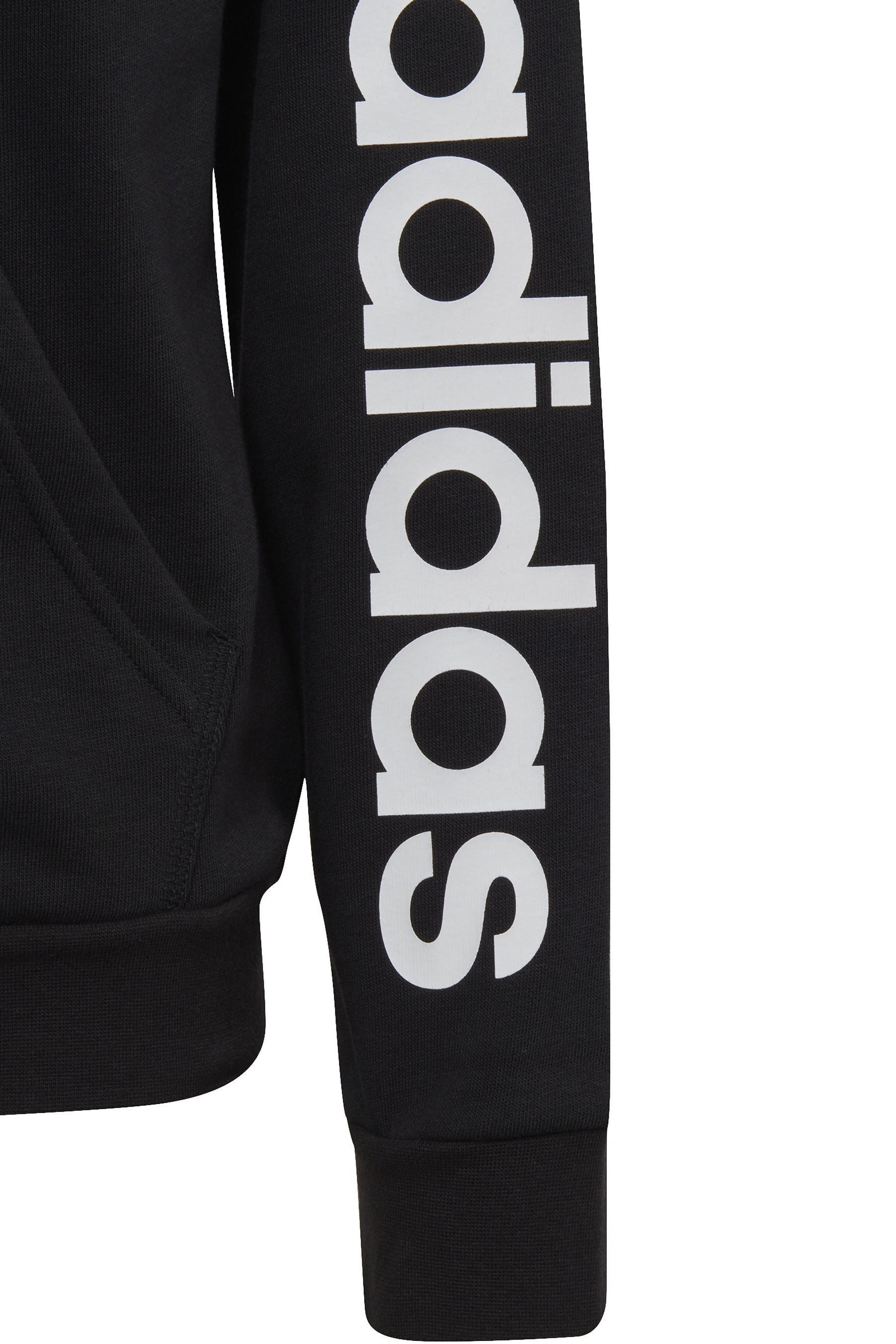 adidas Black Sportswear Essentials Linear Logo Full Zip Hoodie