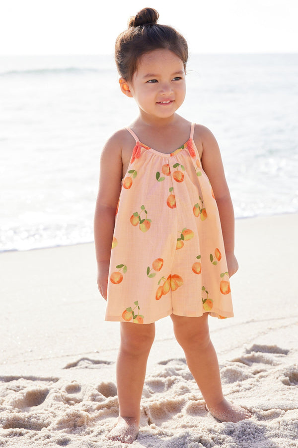 Orange Fruit 100% Cotton Printed Playsuit (3mths-8yrs)