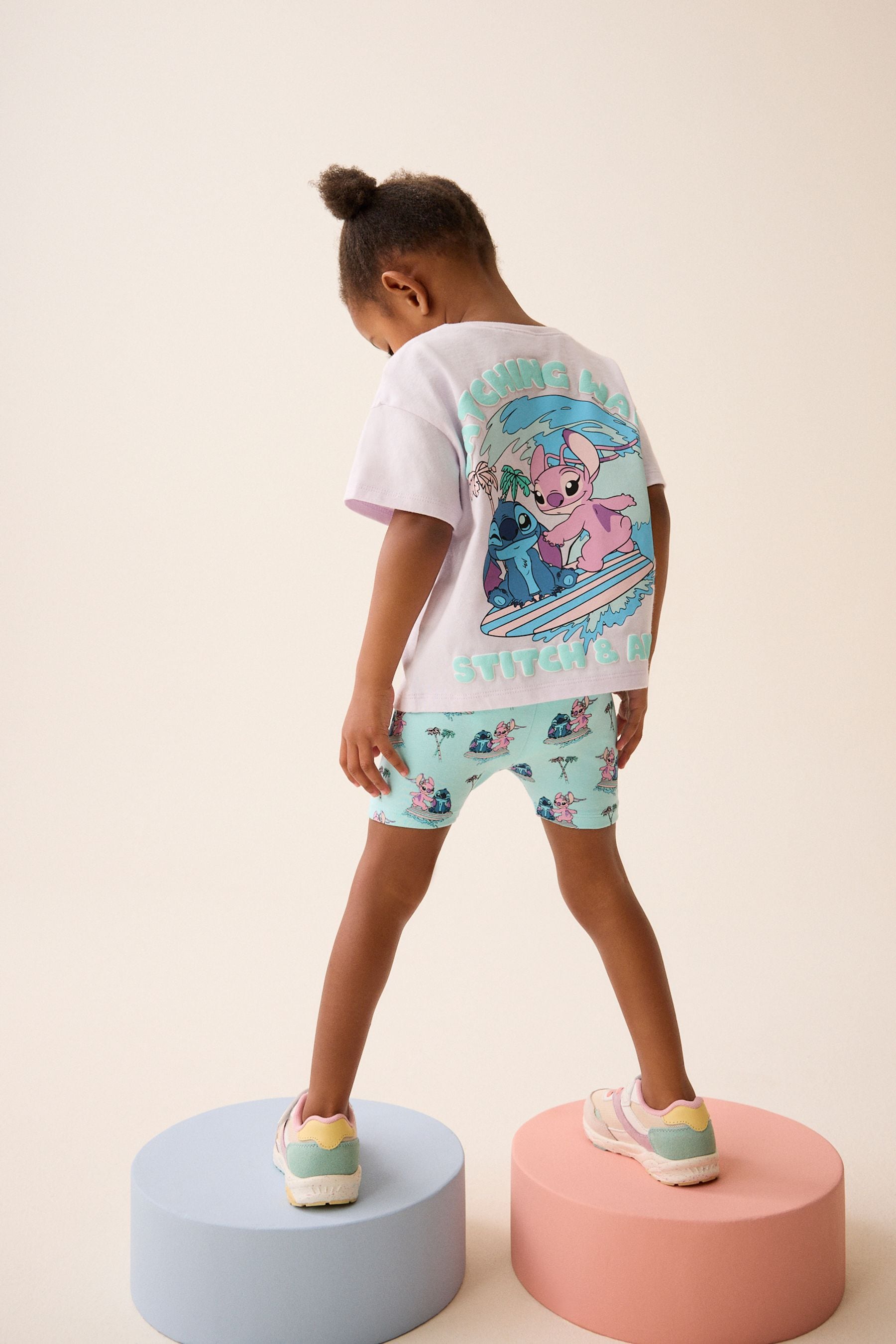 Blue Disney Lilo & Stitch T-Shirt and Cycle Shorts Set (3mths-7yrs)