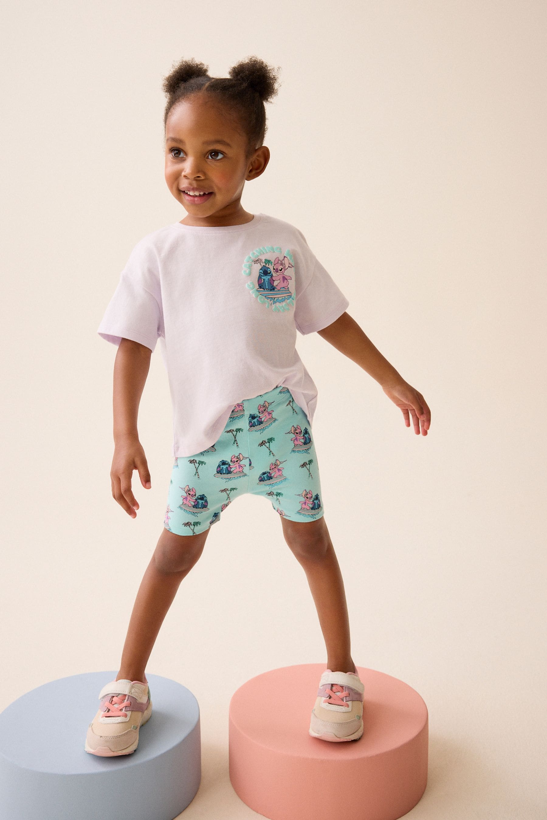 Blue Disney Lilo & Stitch T-Shirt and Cycle Shorts Set (3mths-7yrs)