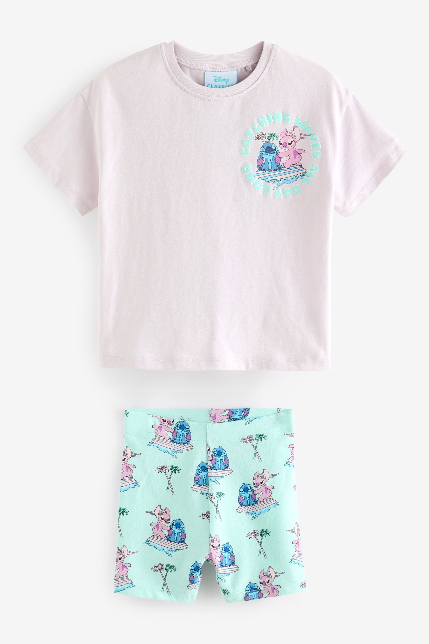 Blue Disney Lilo & Stitch T-Shirt and Cycle Shorts Set (3mths-7yrs)