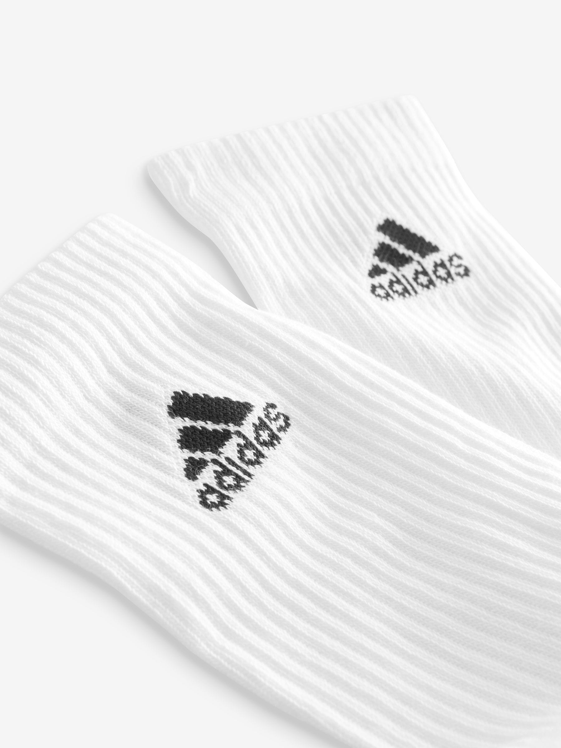 adidas White/Black Cushioned Crew Socks 3 Pairs