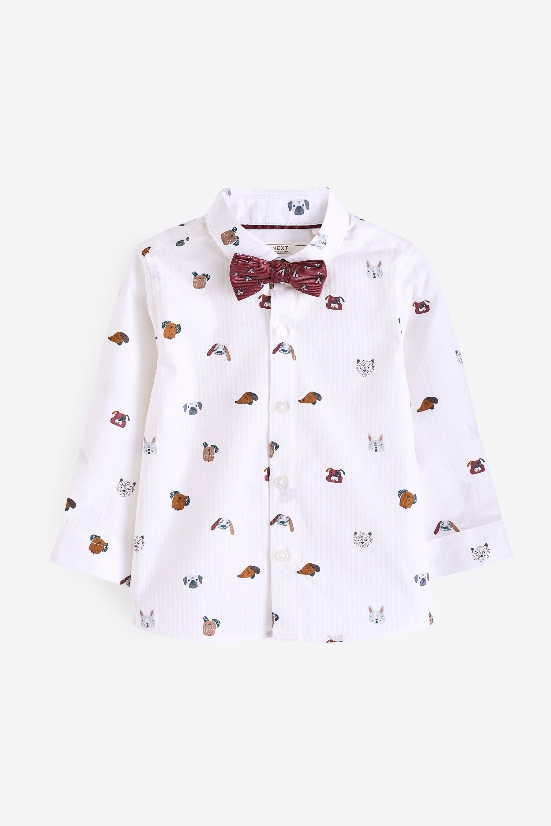 Tan Brown Check Waistcoat, Shirt & Bow Tie Set (3mths-7yrs)