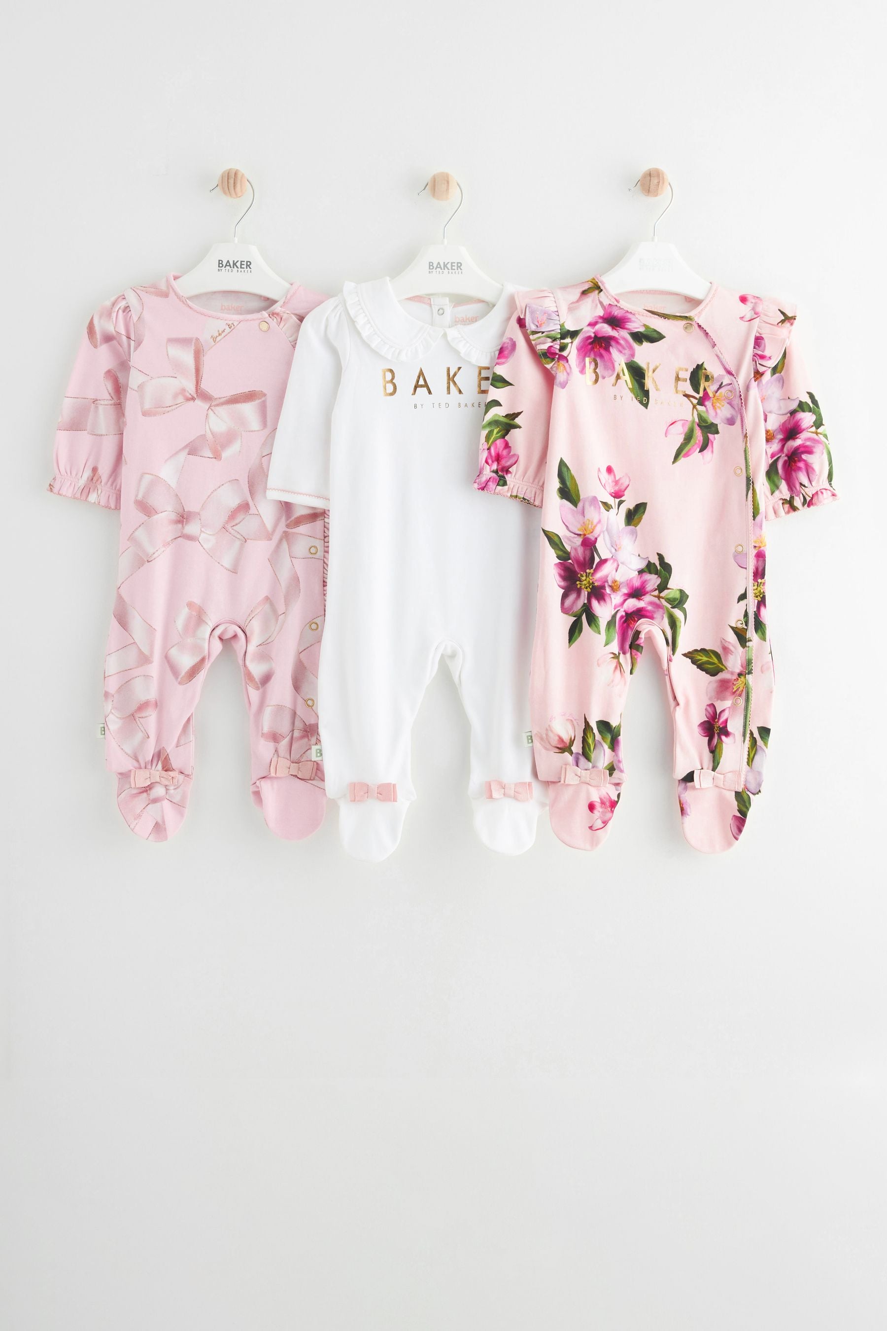 Baker by Ted Baker 100 Cotton Sleepsuits 3 Pack