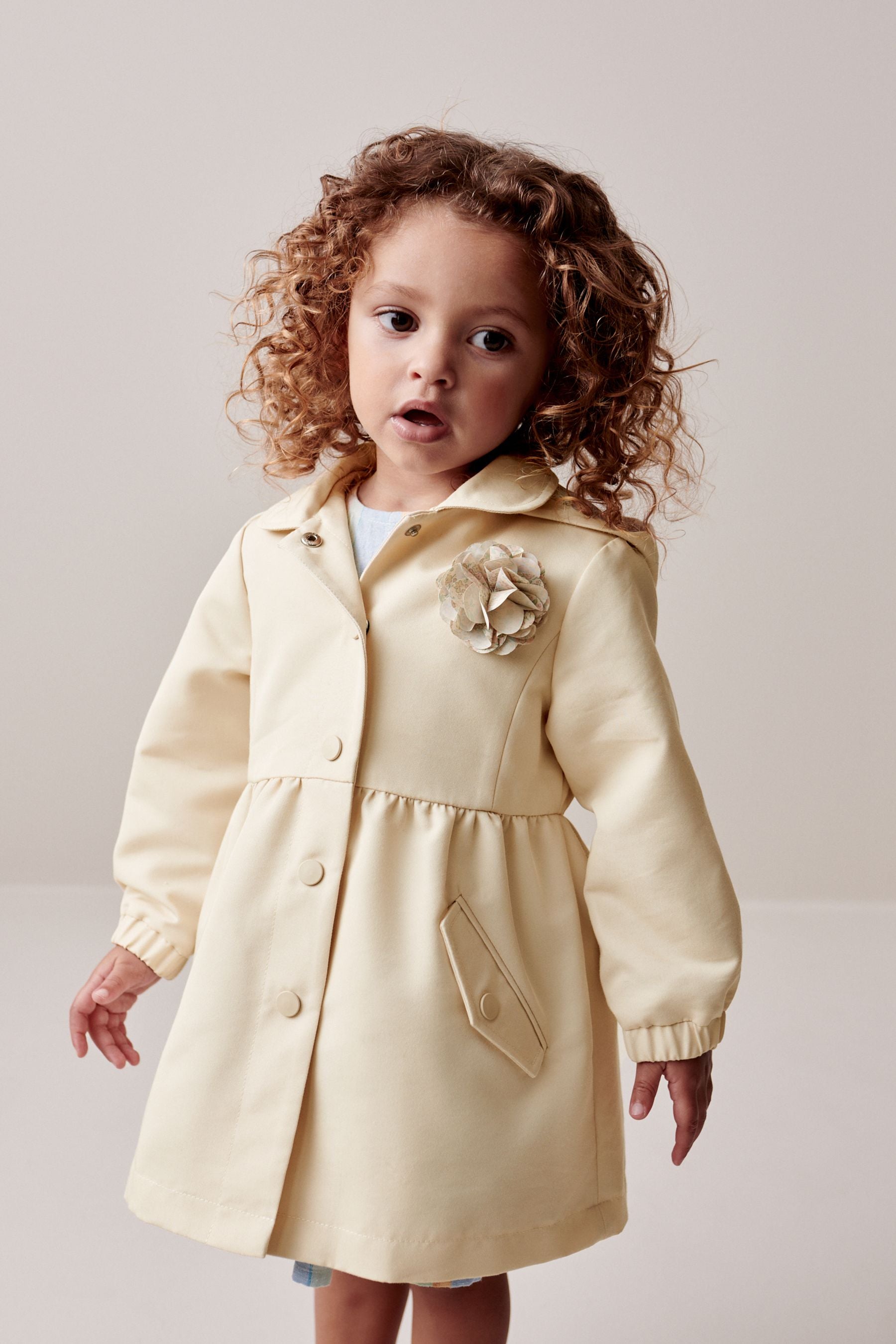 Stone Shower Resitant Corsage Trench Coat (3mths-7yrs)