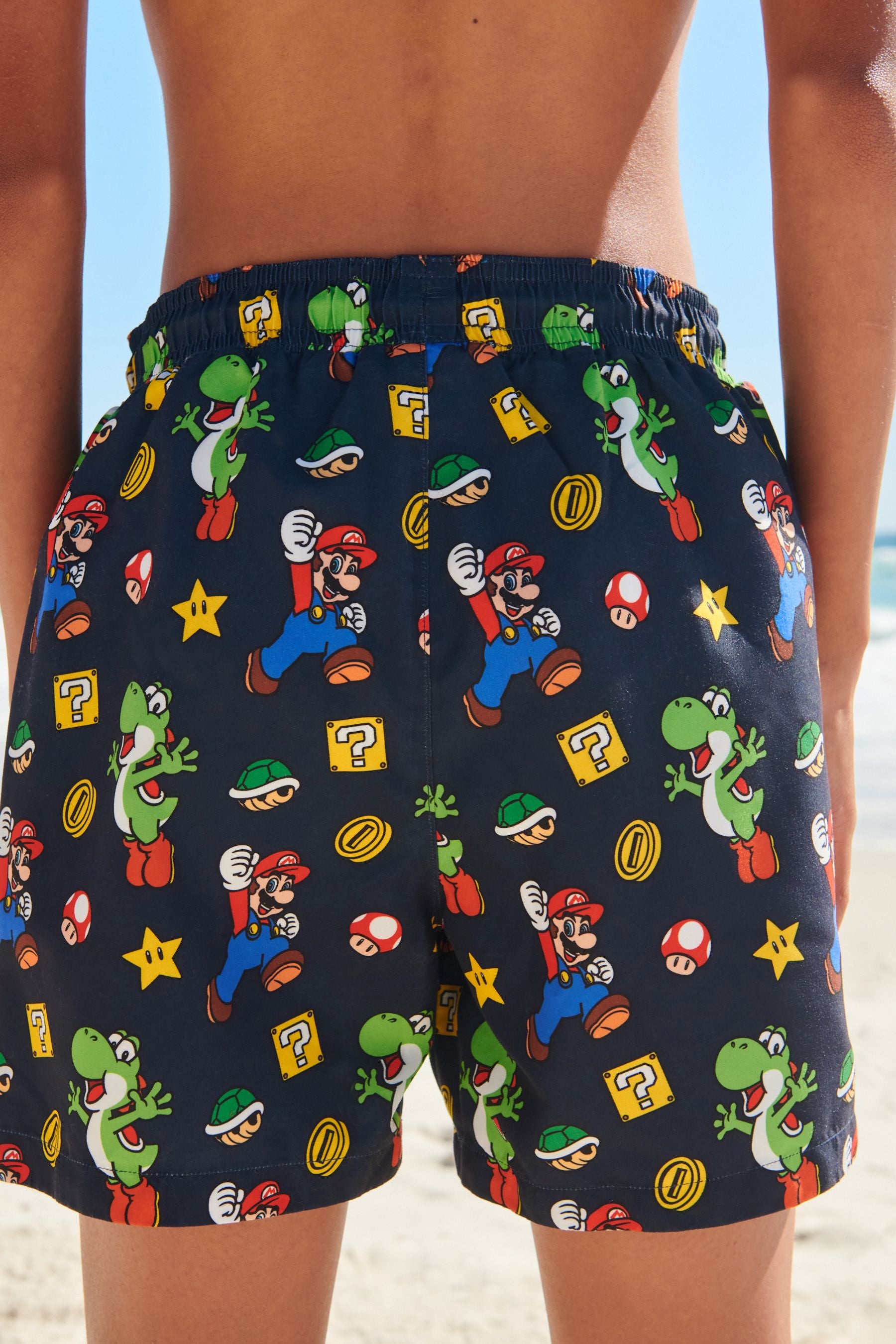 Black Mario Swim Shorts (3-16yrs)