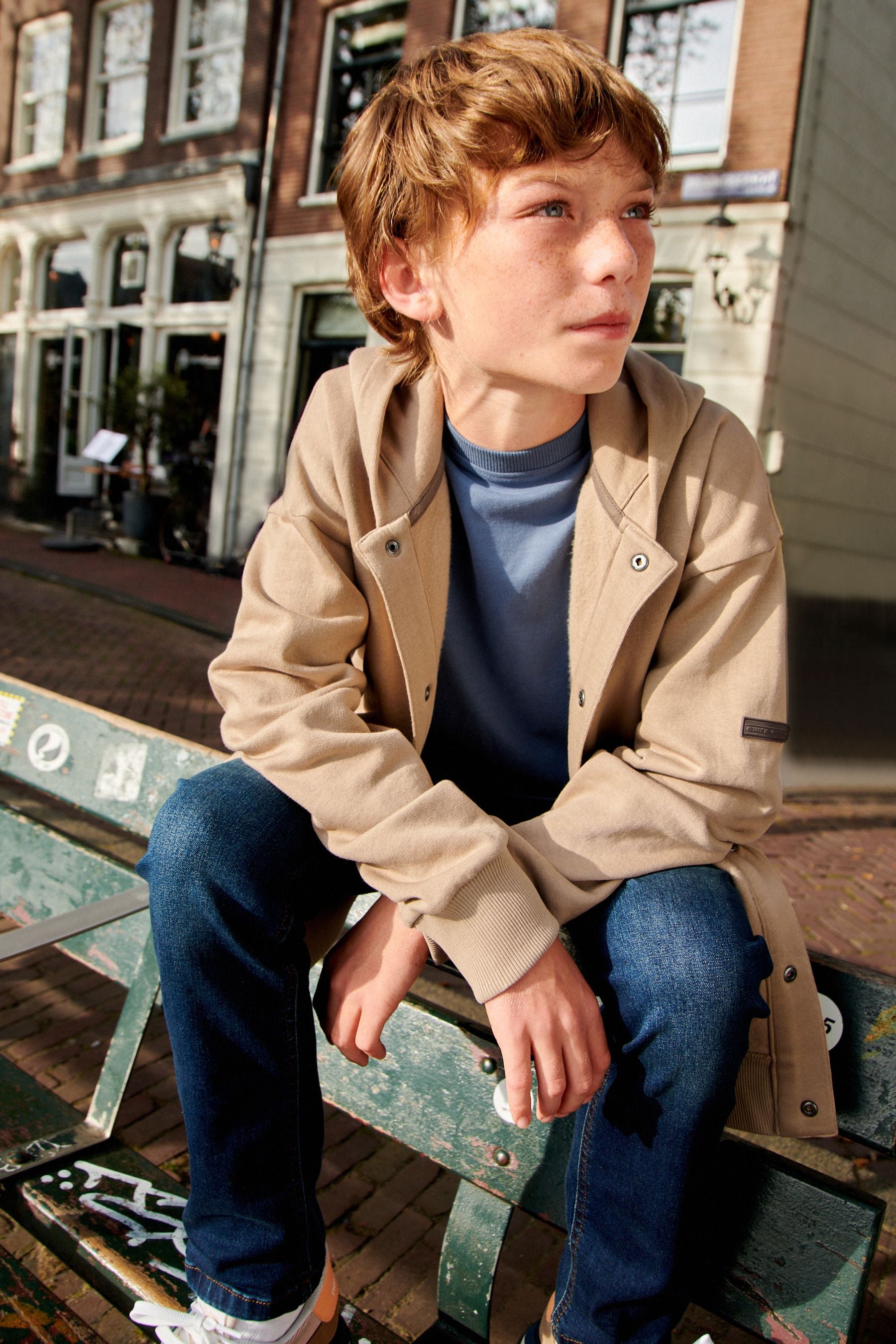 Stone Bomber Popper Hoodie (3-16yrs)