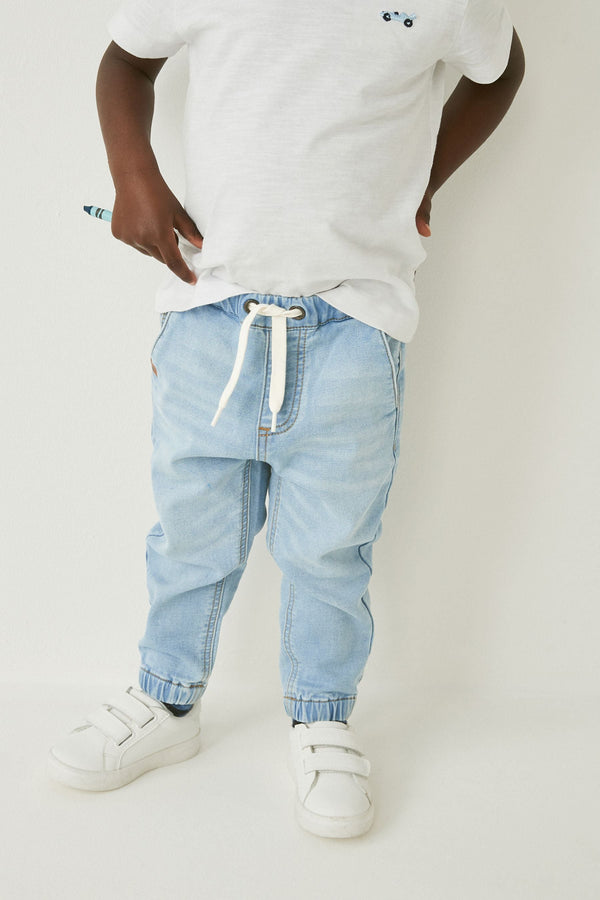 Light Blue Denim Regular Fit Jogger Jeans With Comfort Stretch (3mths-7yrs)