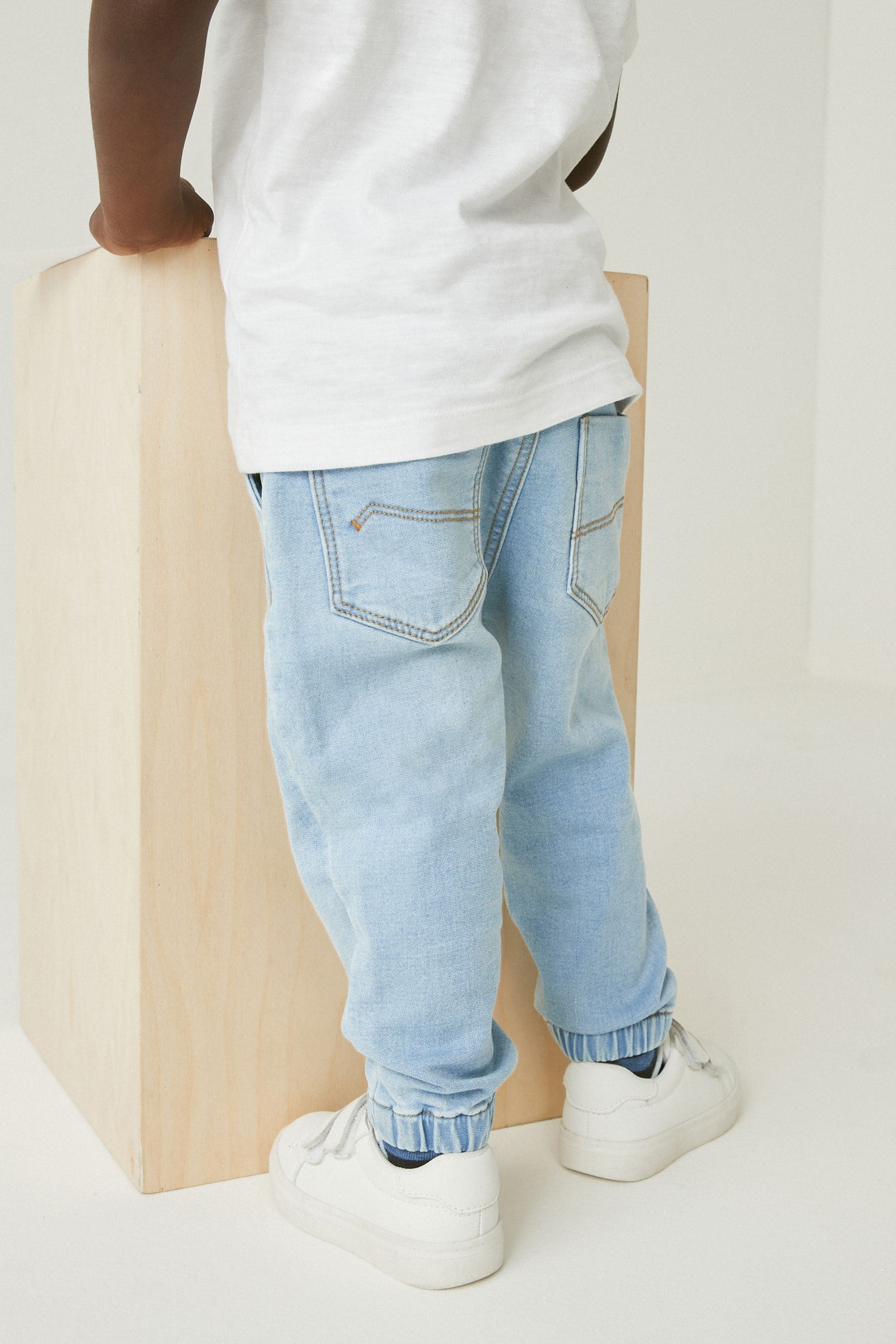 Light Blue Denim Regular Fit Jogger Jeans With Comfort Stretch (3mths-7yrs)