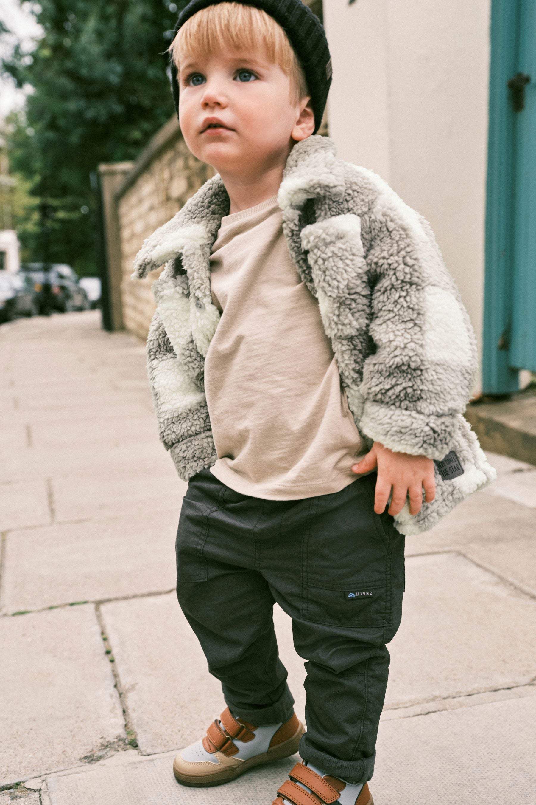 Grey Teddy Fleece Borg Shacket (3mths-7yrs)