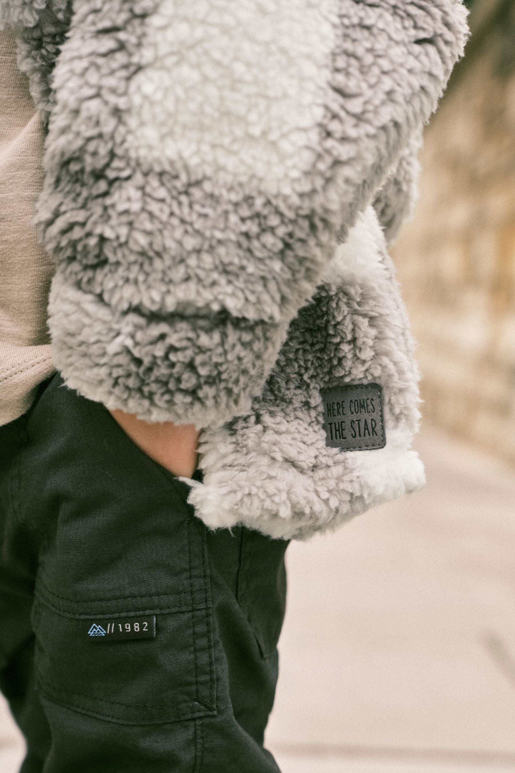 Grey Teddy Fleece Borg Shacket (3mths-7yrs)