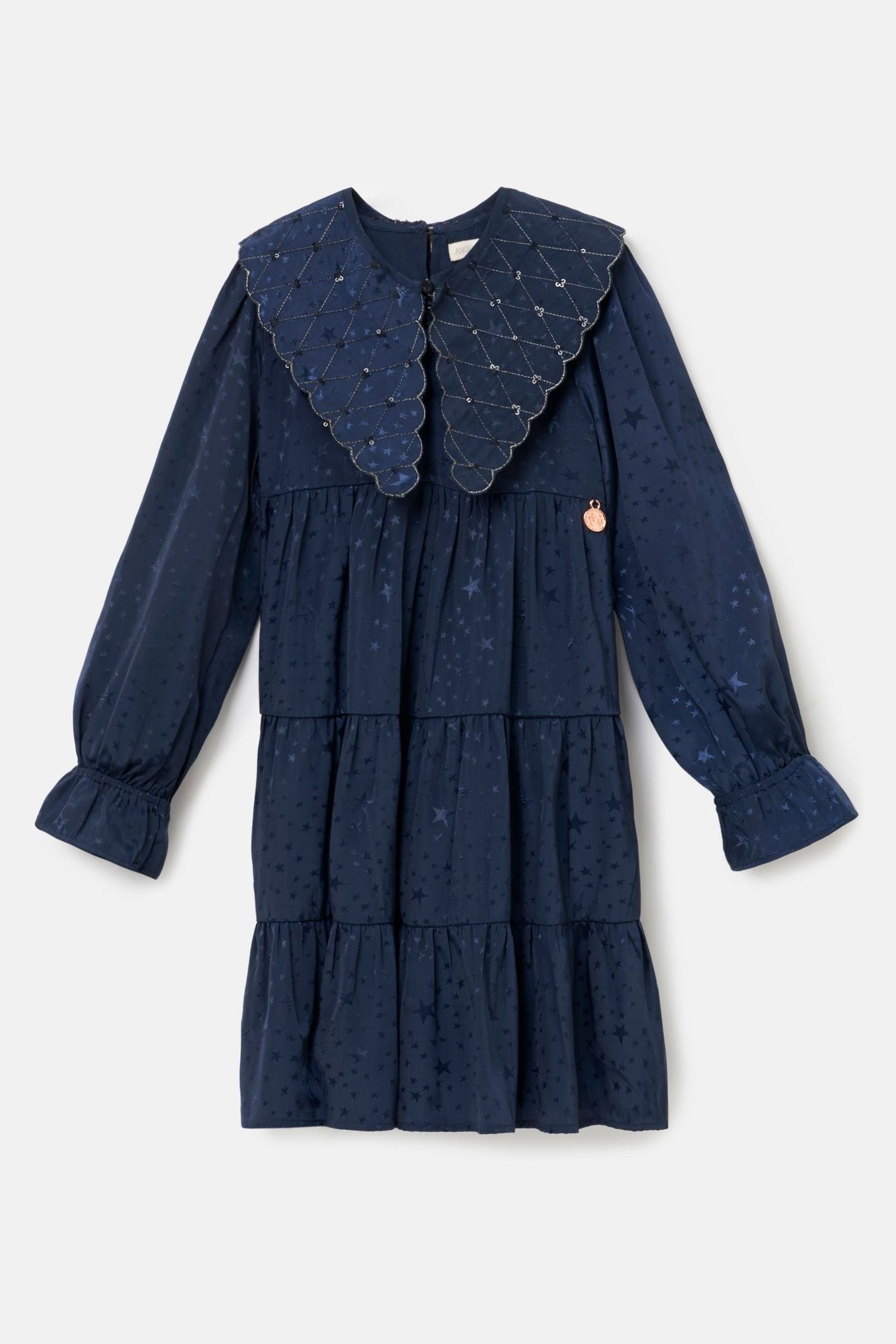 Angel & Rocket Blue Sophia Jacquard Star Dress