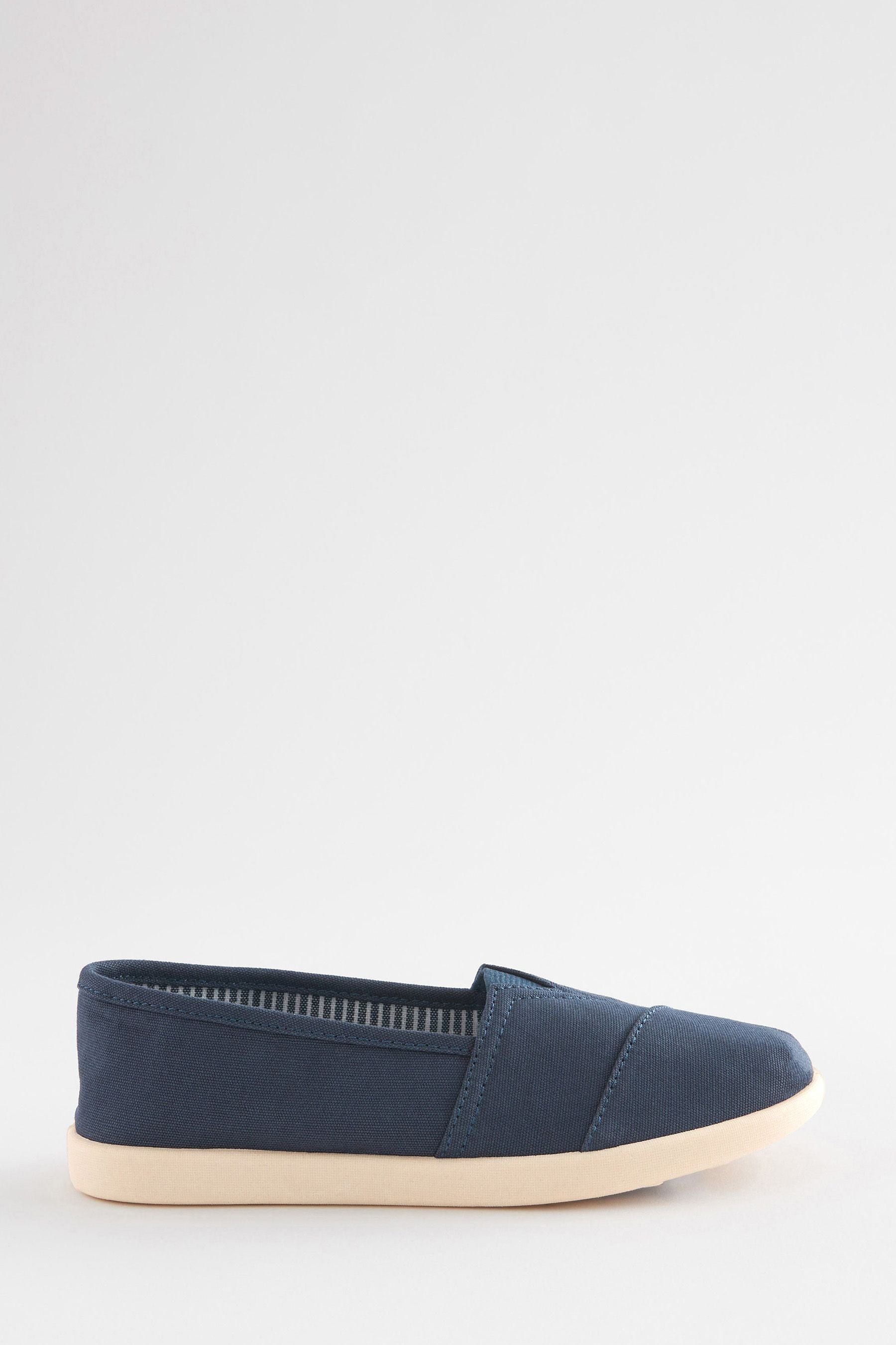 Navy Blue Canvas Slip-Ons Shoes