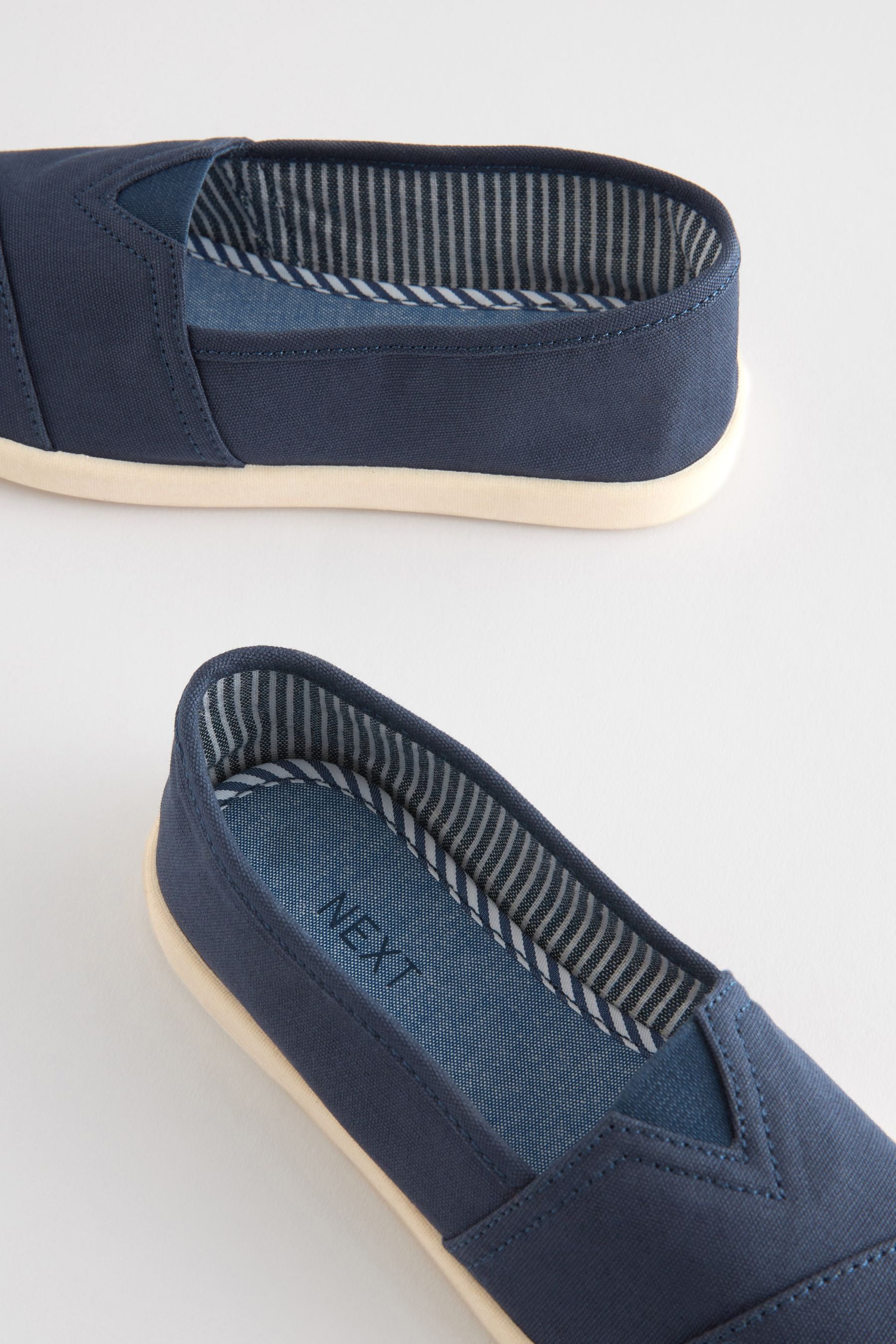 Navy Blue Canvas Slip-Ons Shoes