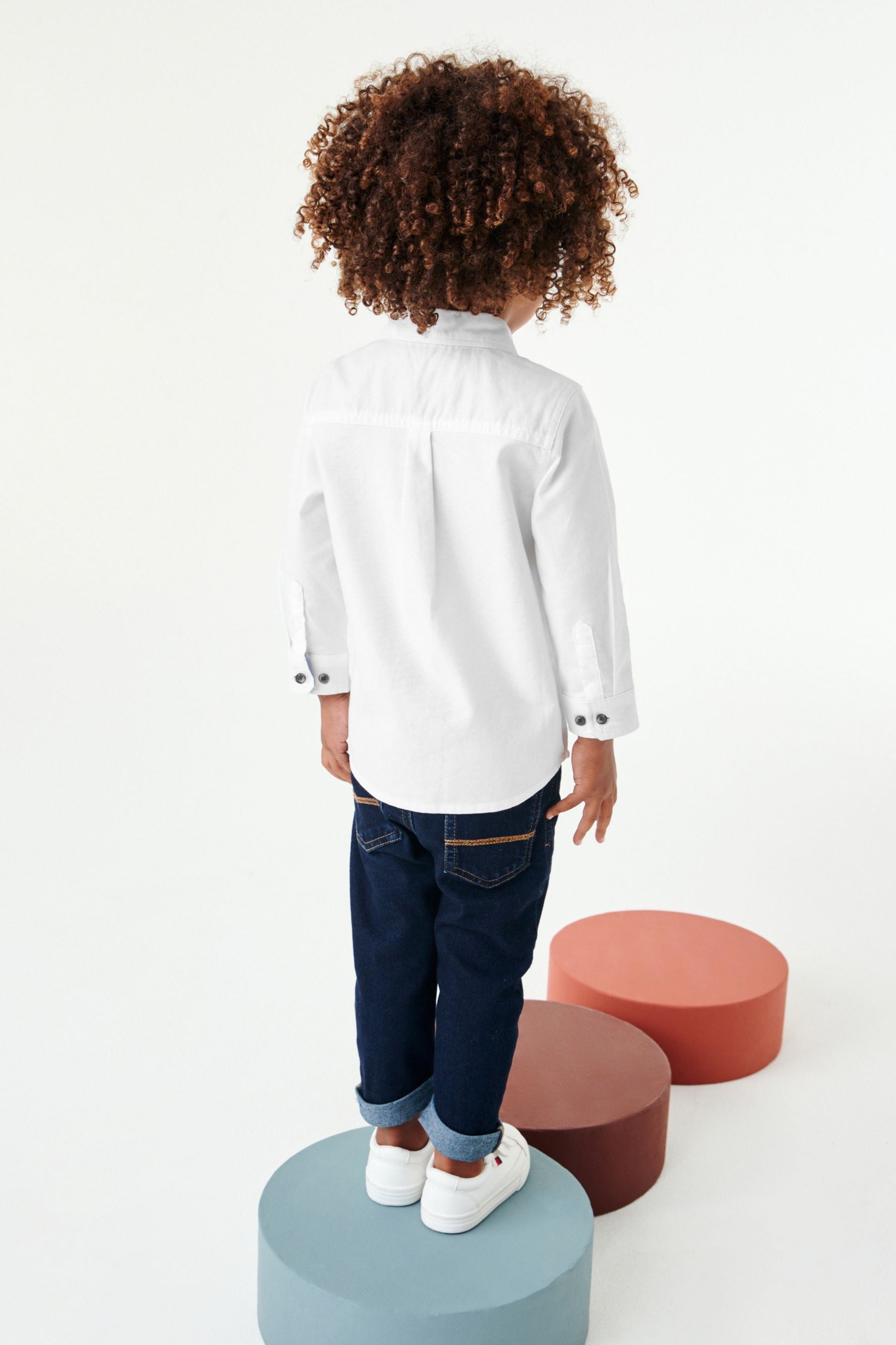 White Long Sleeve Trimmed Oxford Shirt (3mths-7yrs)