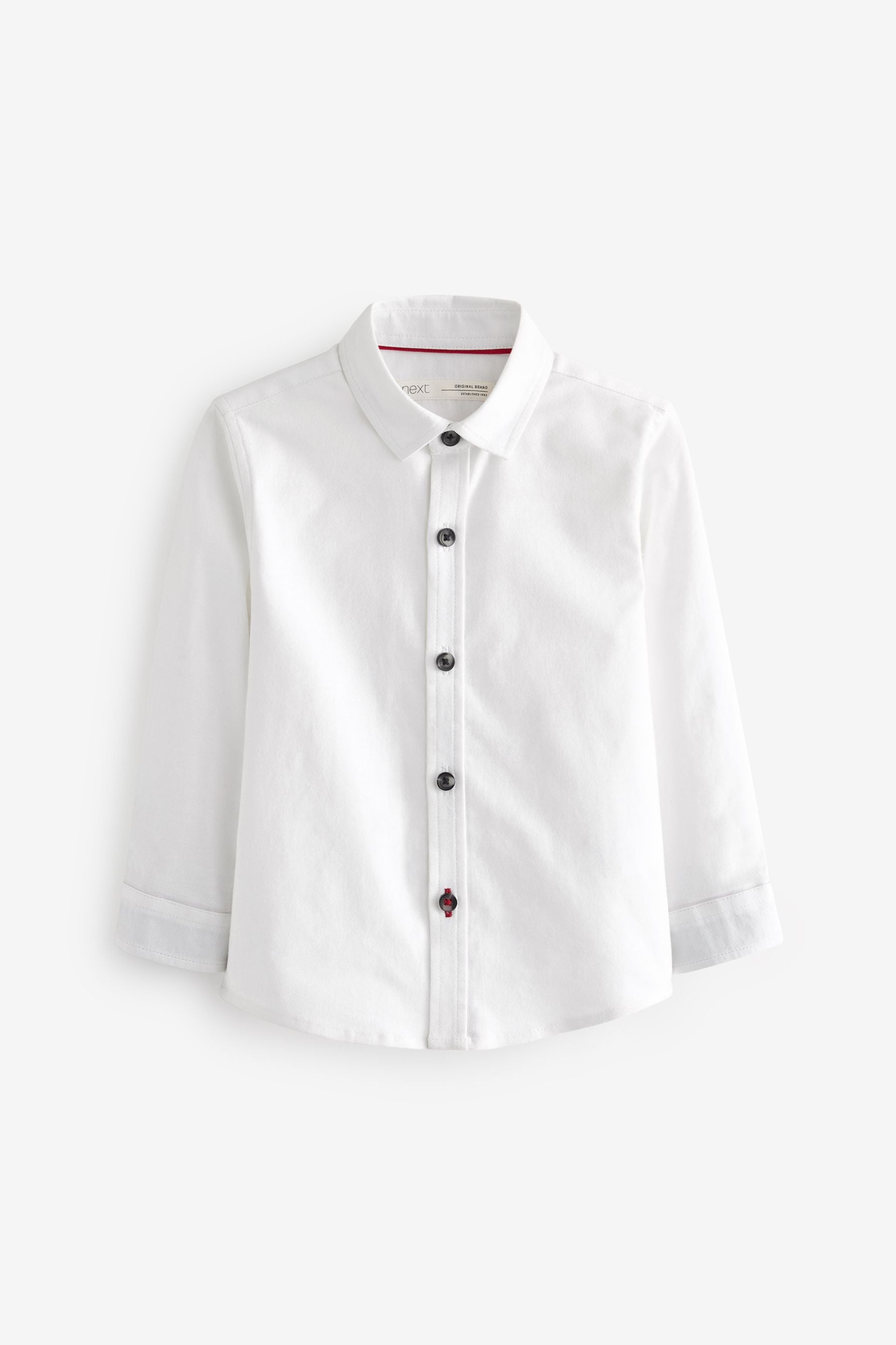 White Long Sleeve Trimmed Oxford Shirt (3mths-7yrs)