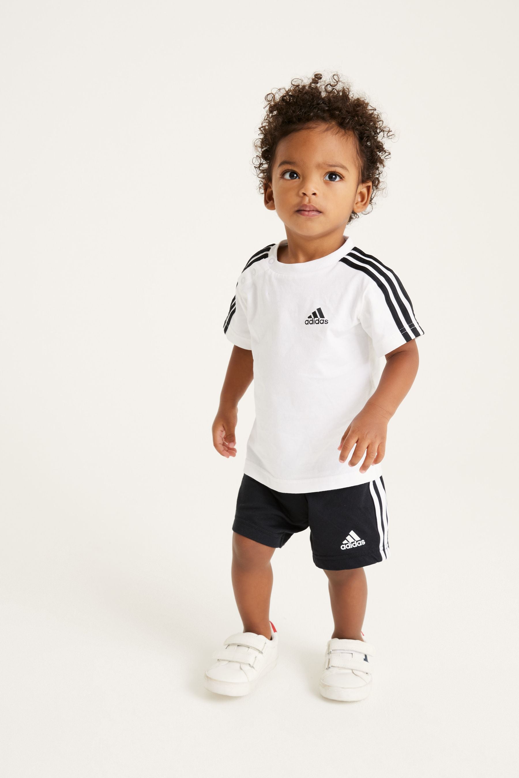 White adidas Sportswear Essentials T-Shirt and Shorts Set