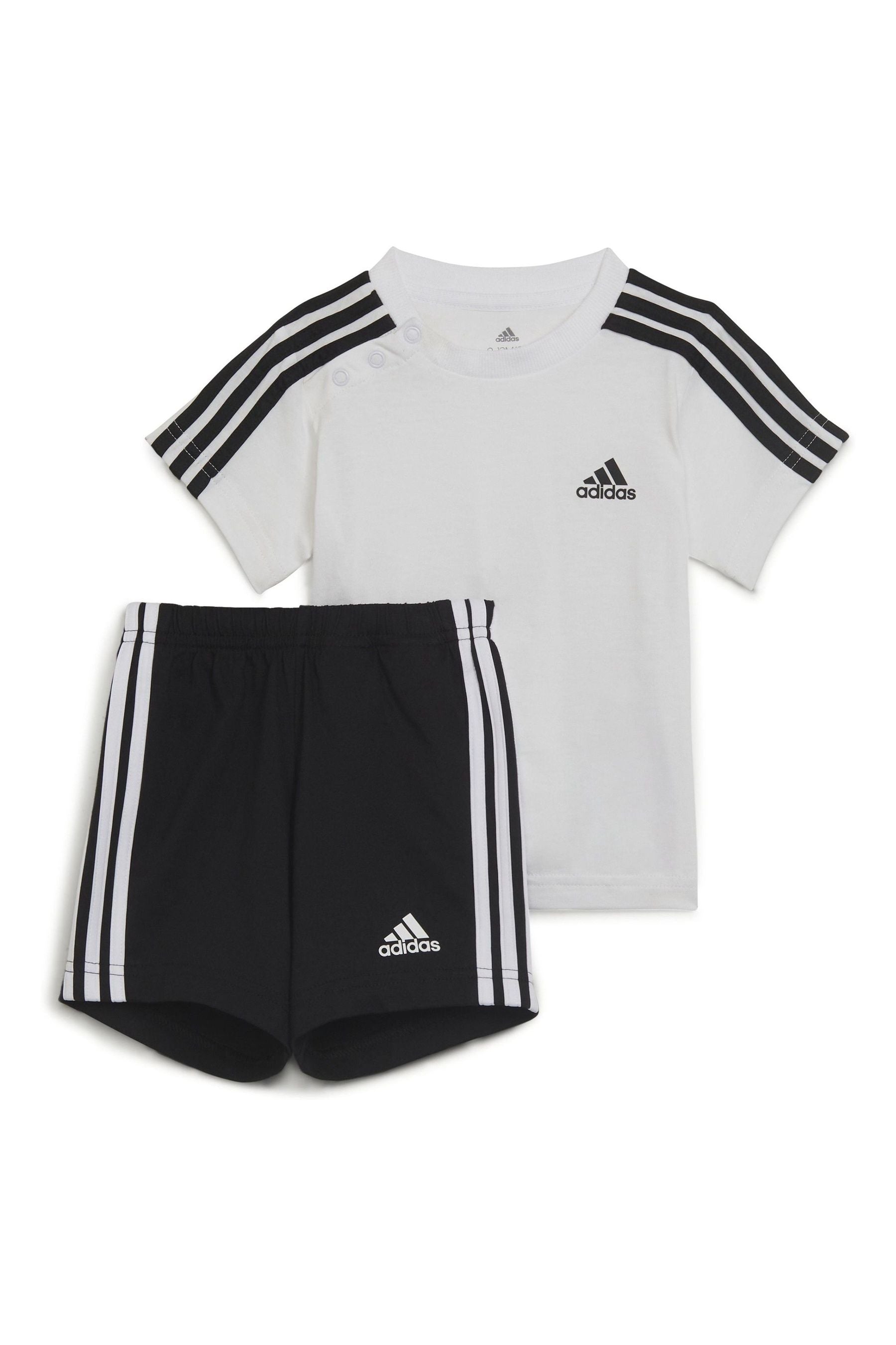 White adidas Sportswear Essentials T-Shirt and Shorts Set