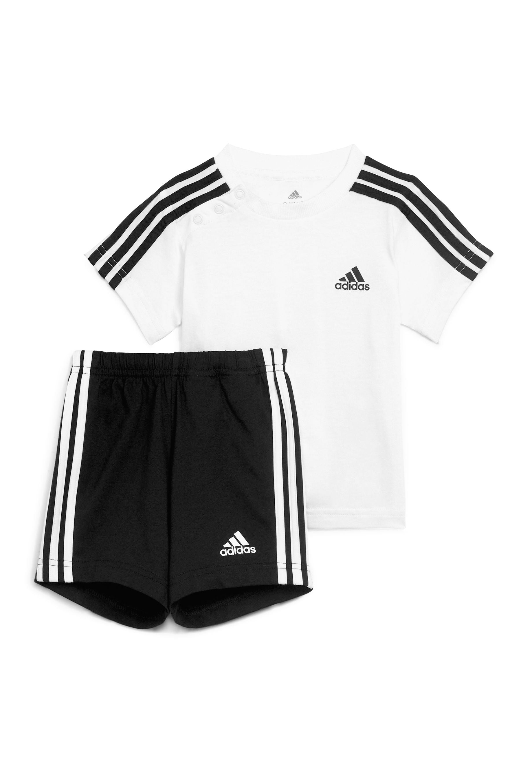 adidas White Sportswear Essentials T-Shirt and Shorts Set