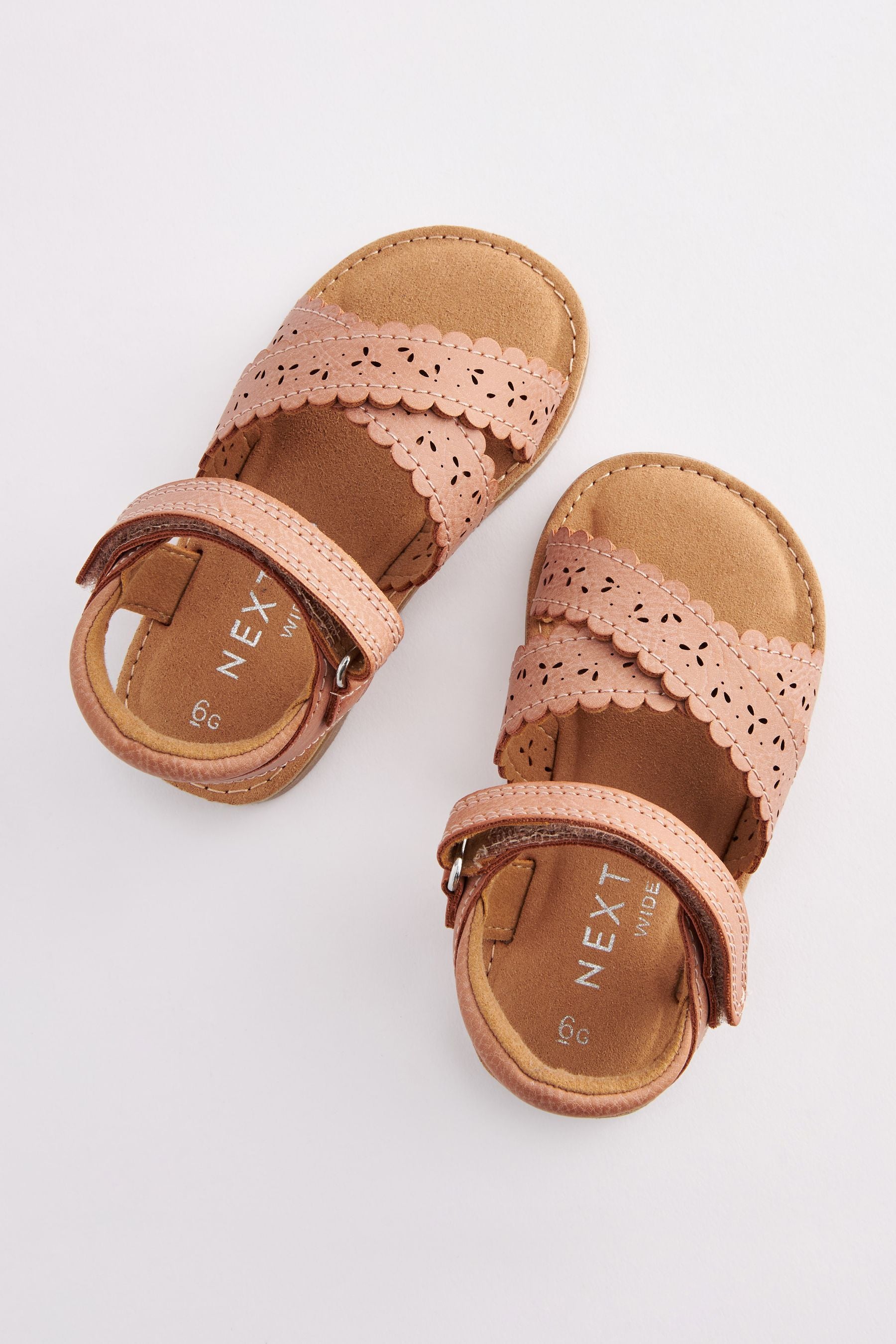 Tan Brown Standard Fit (F) Cross Strap Sandals