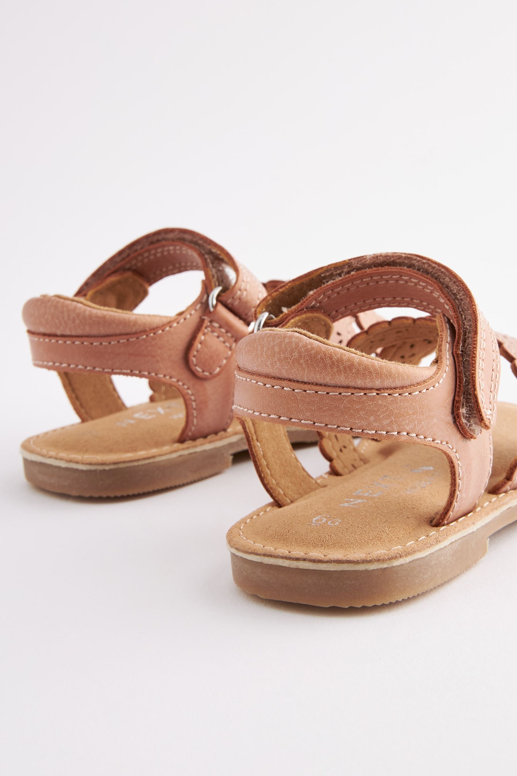 Tan Brown Standard Fit (F) Cross Strap Sandals