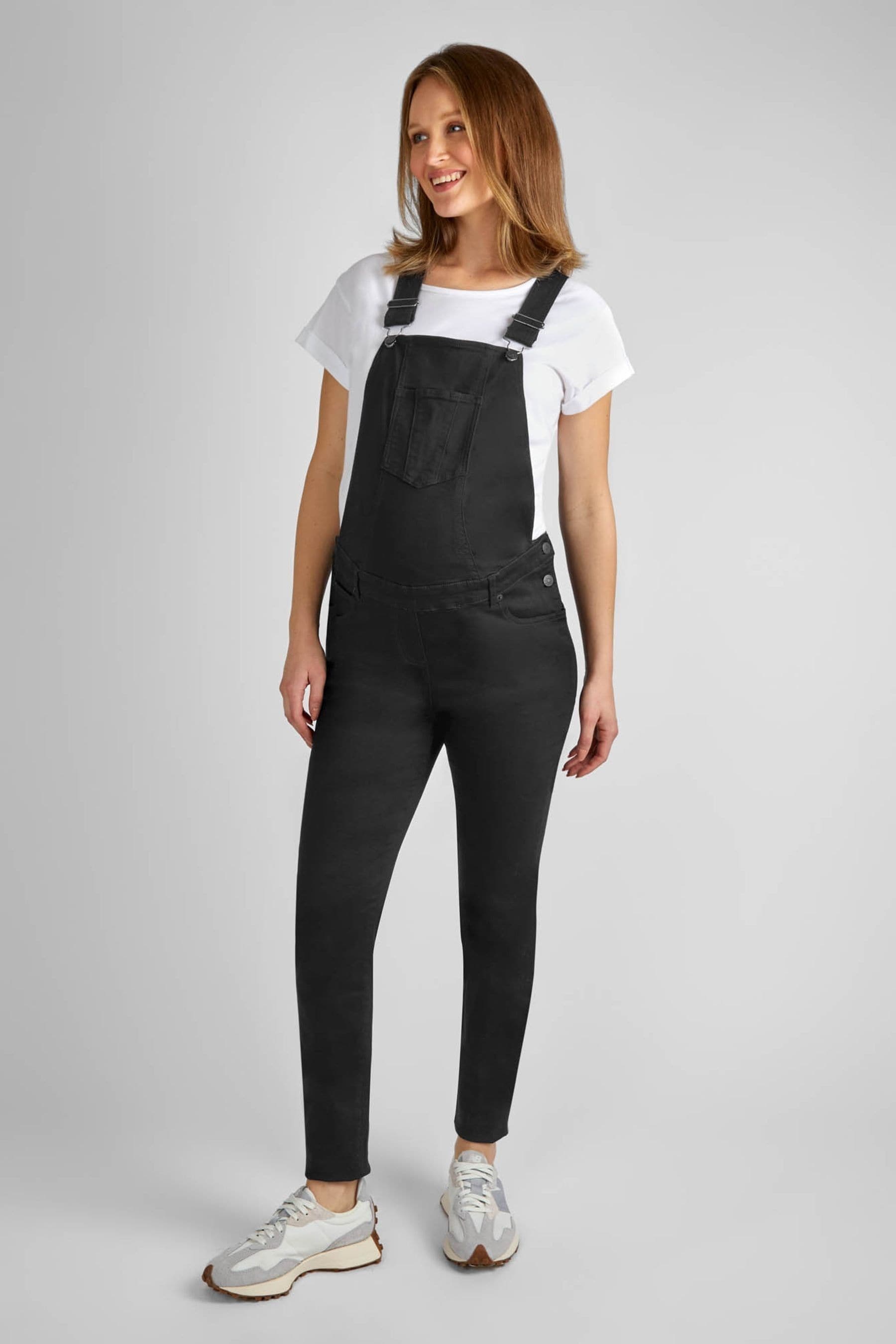 Black JoJo Maman Bébé Maternity Dungarees