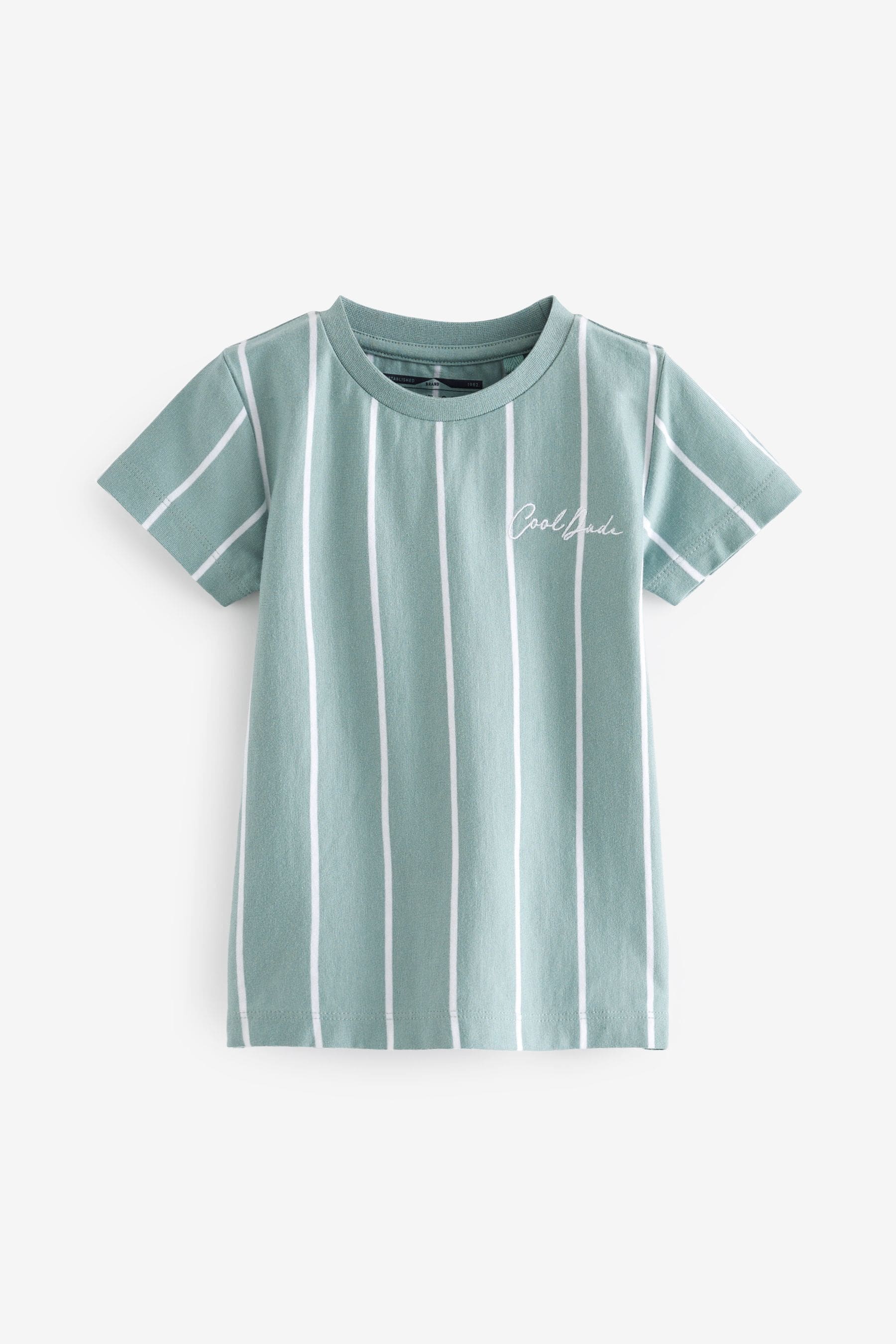 Mineral Blue Vertical Stripe T- Shirt and Short Set (3mths-7yrs)