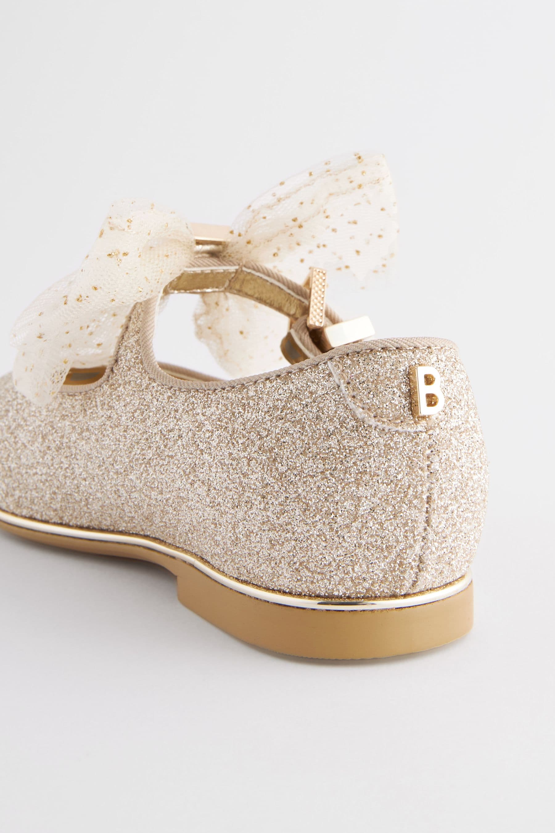 Baker by Ted Baker Girls Glitter Mary Jane Shoes with Bow