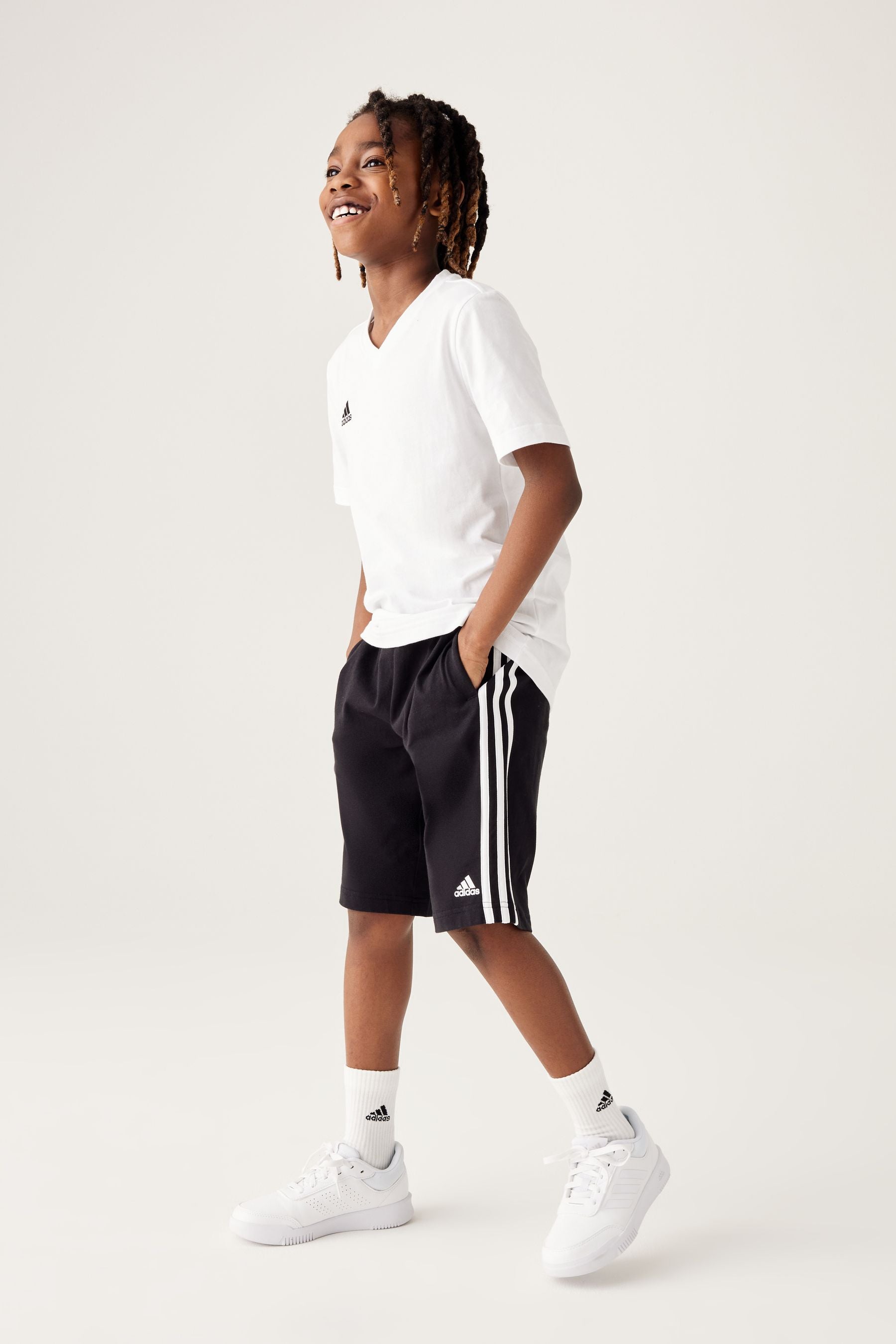 adidas Blue Sportswear Essentials 3 Stripes Knit Shorts