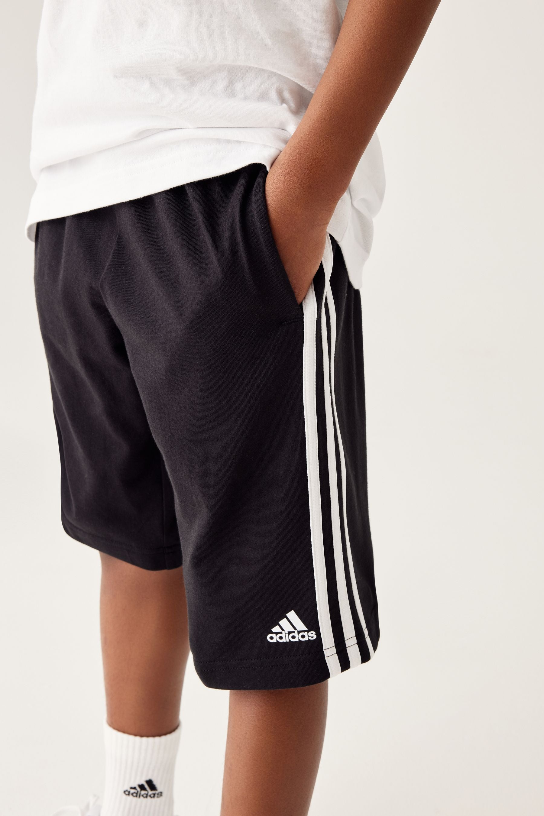 adidas Blue Sportswear Essentials 3 Stripes Knit Shorts