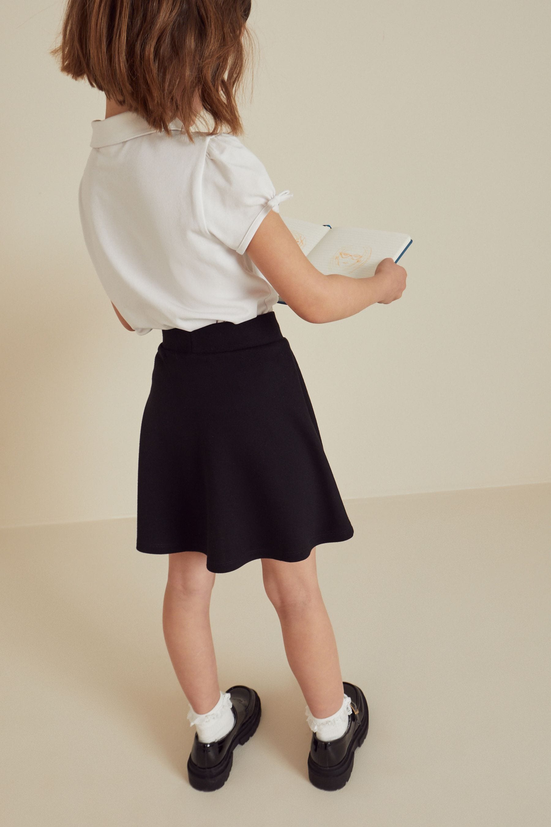 Black Pull-On School Skort with Jersey Stretch (3-17yrs)