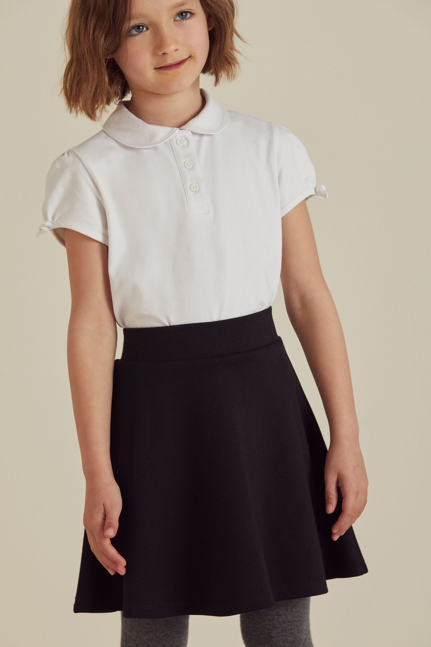 Black Pull-On School Skort with Jersey Stretch (3-17yrs)