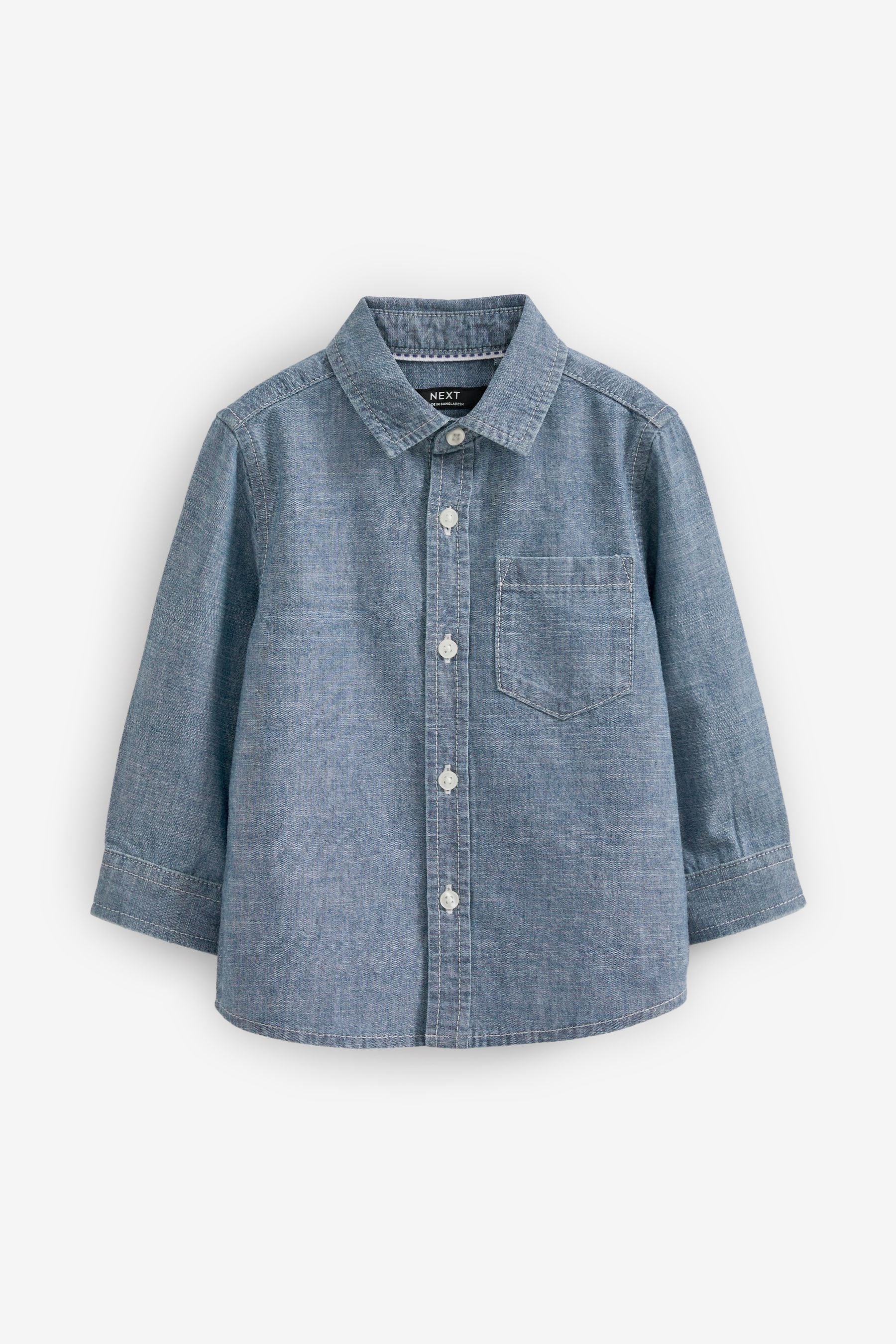 Blue Long Sleeve Chambray Shirt (3mths-12yrs)