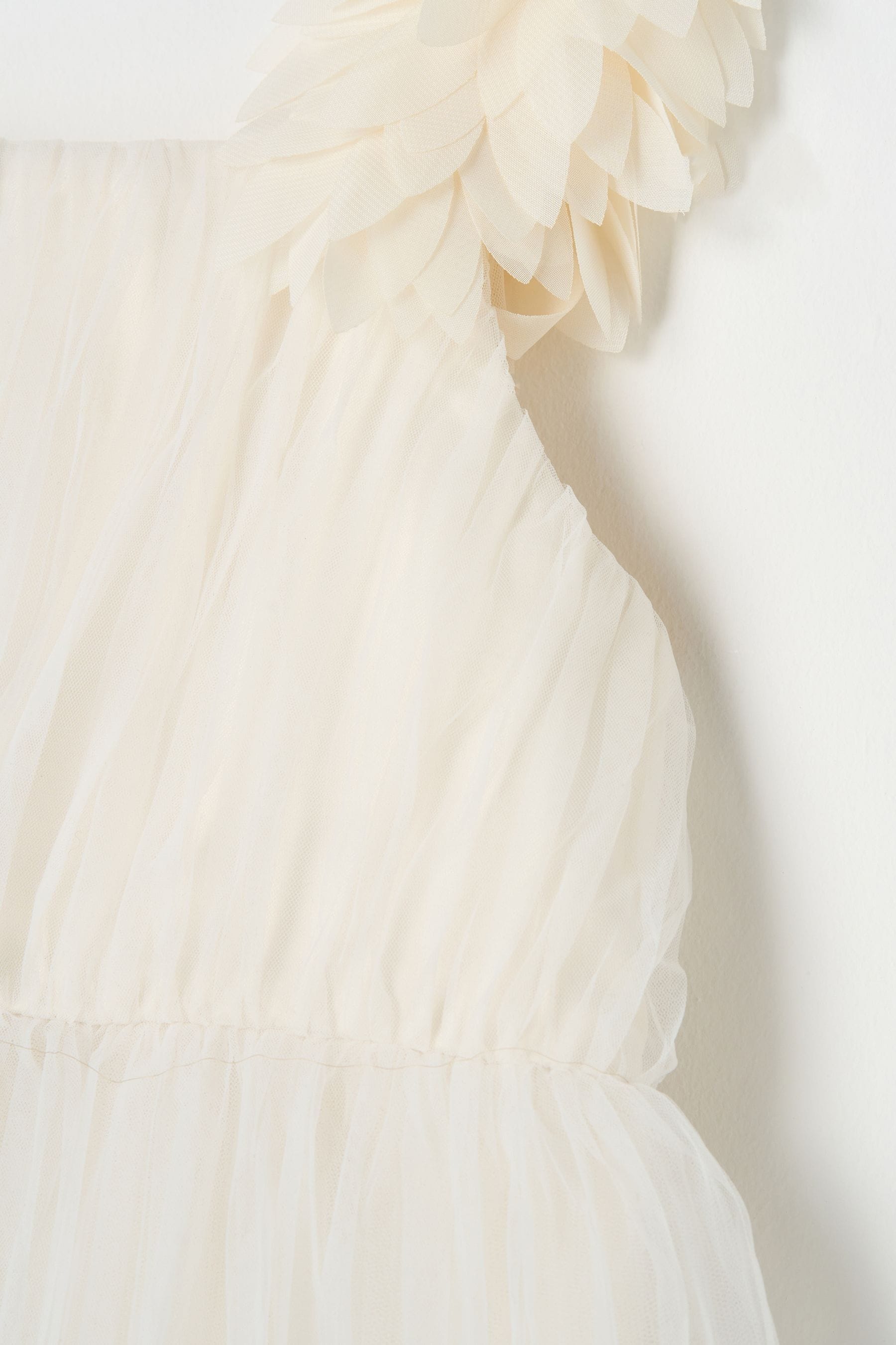 Ivory White Angel & Rocket Petal Shoulder Valerie Dress