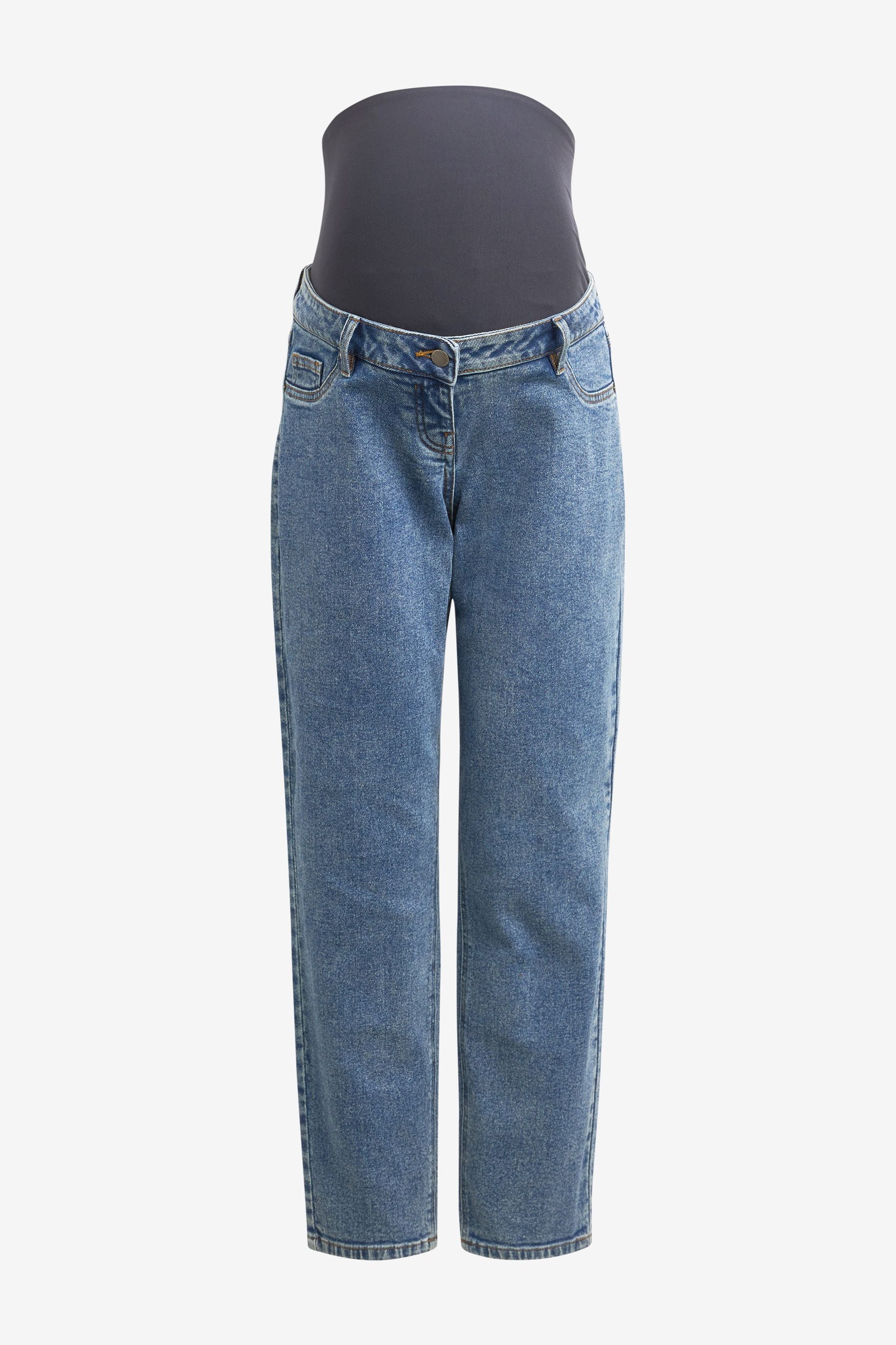 Mid Blue Maternity Mom Fit Jeans