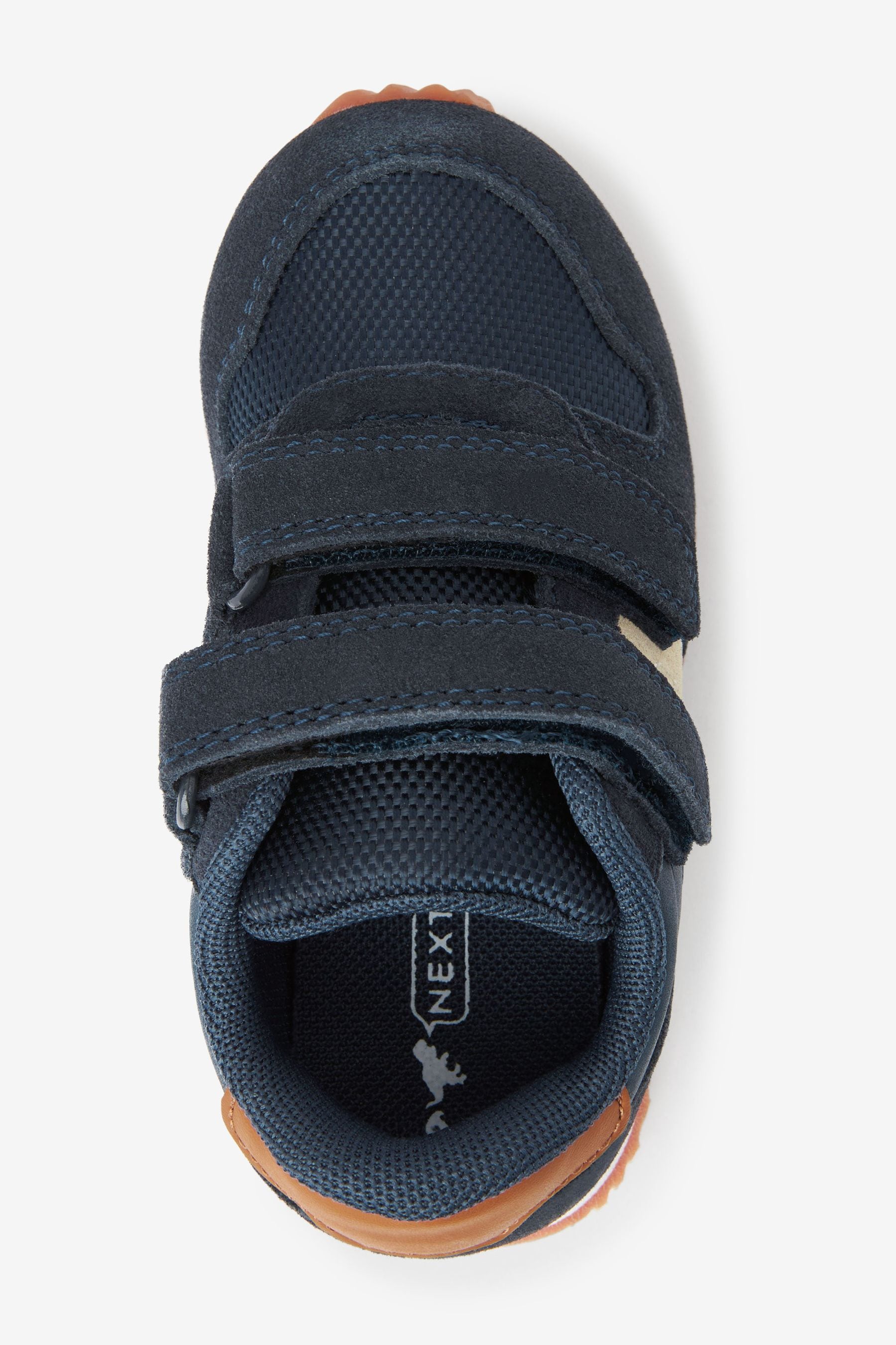 Navy Standard Fit (F) Double Strap Trainers