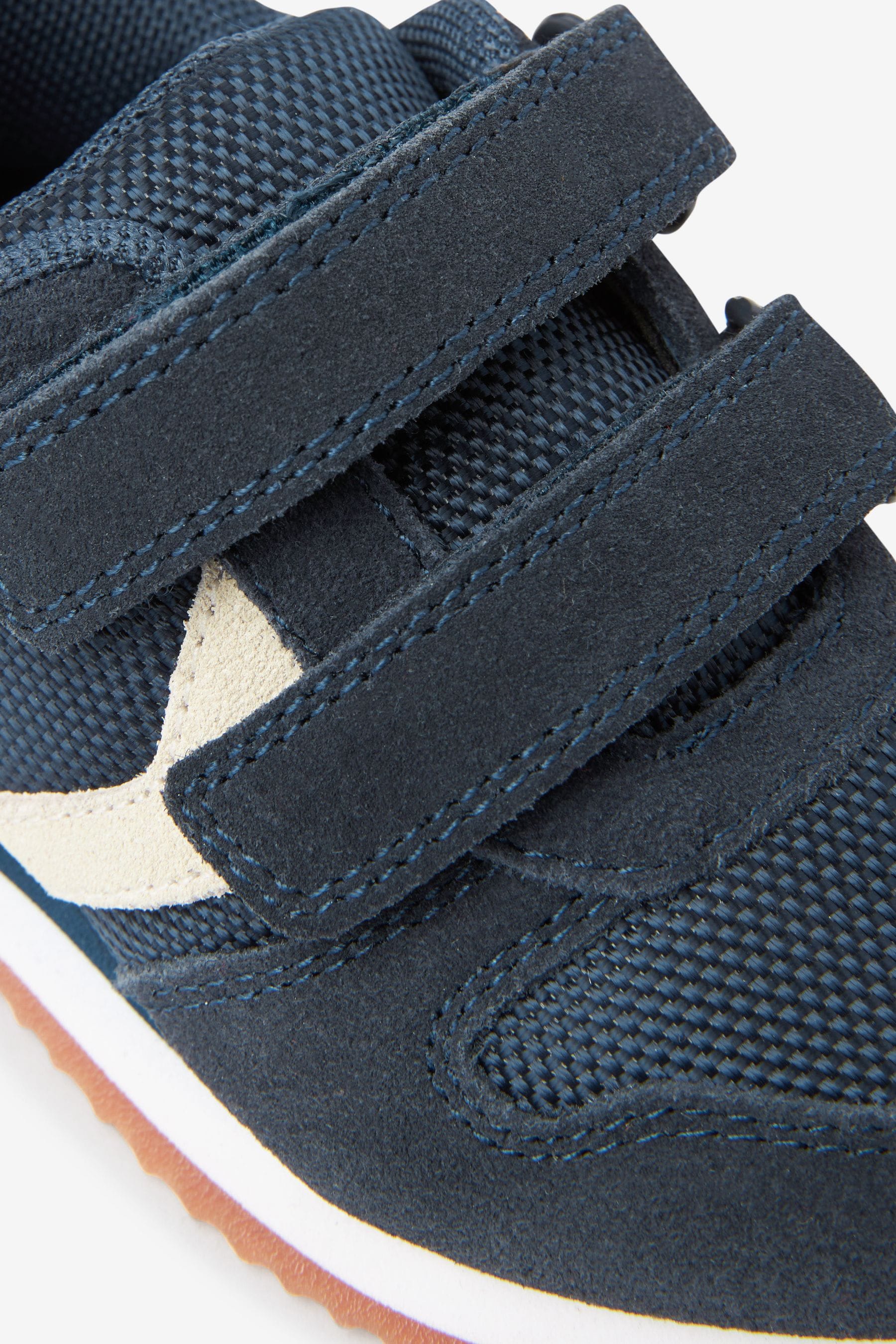 Navy Standard Fit (F) Double Strap Trainers