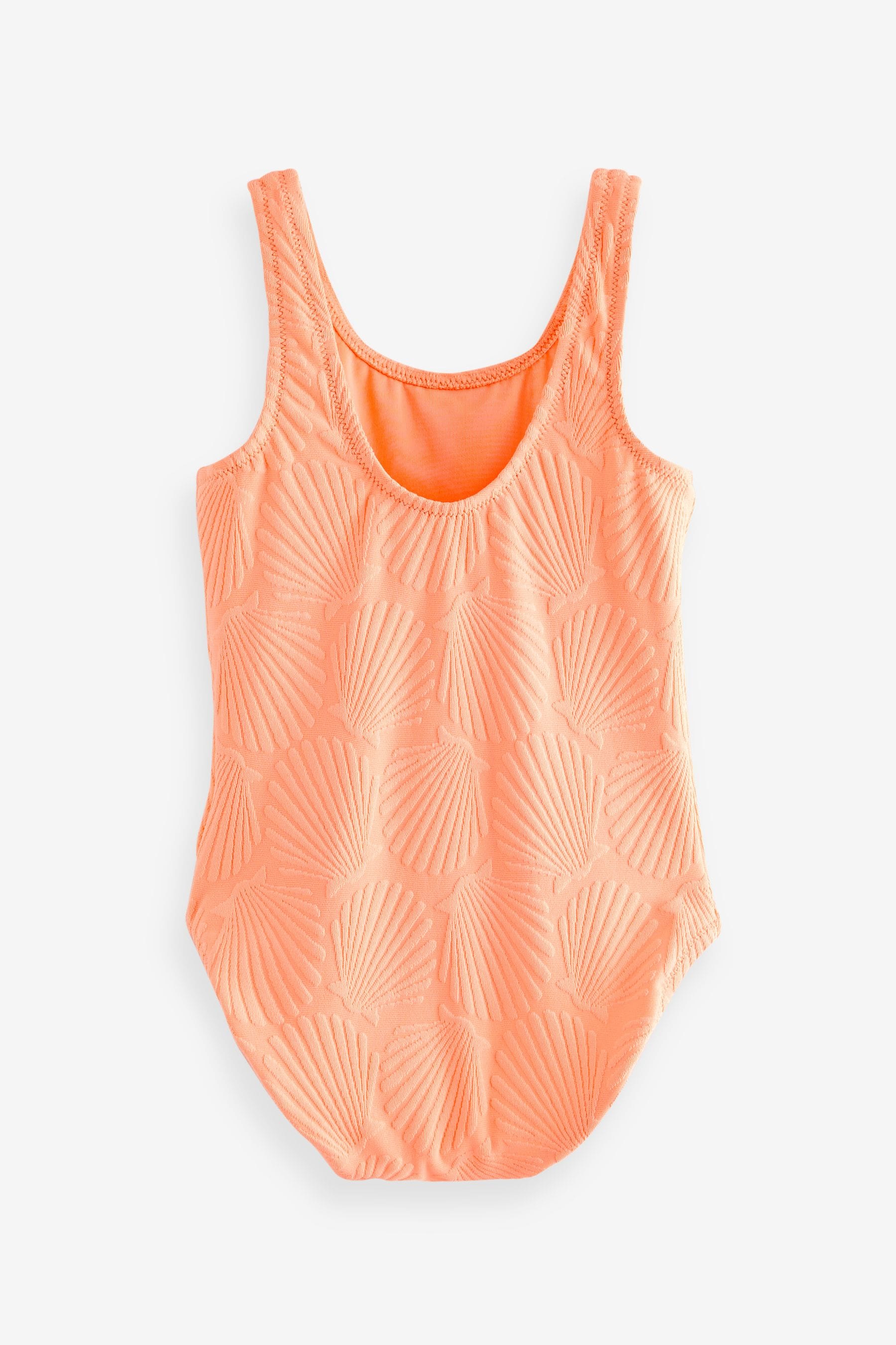 Orange Shell Textured Swimsuit (3-16yrs)