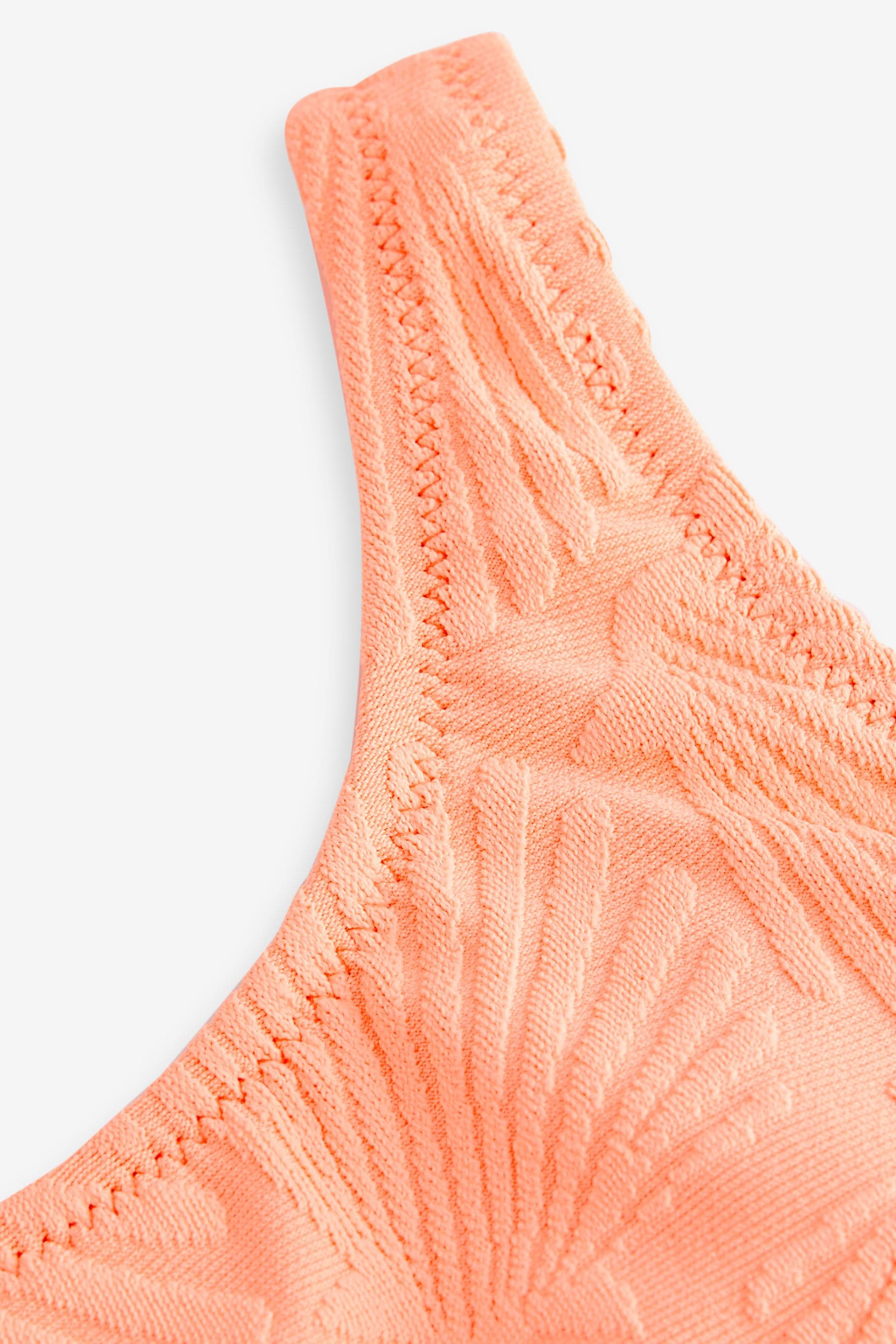 Orange Shell Textured Swimsuit (3-16yrs)