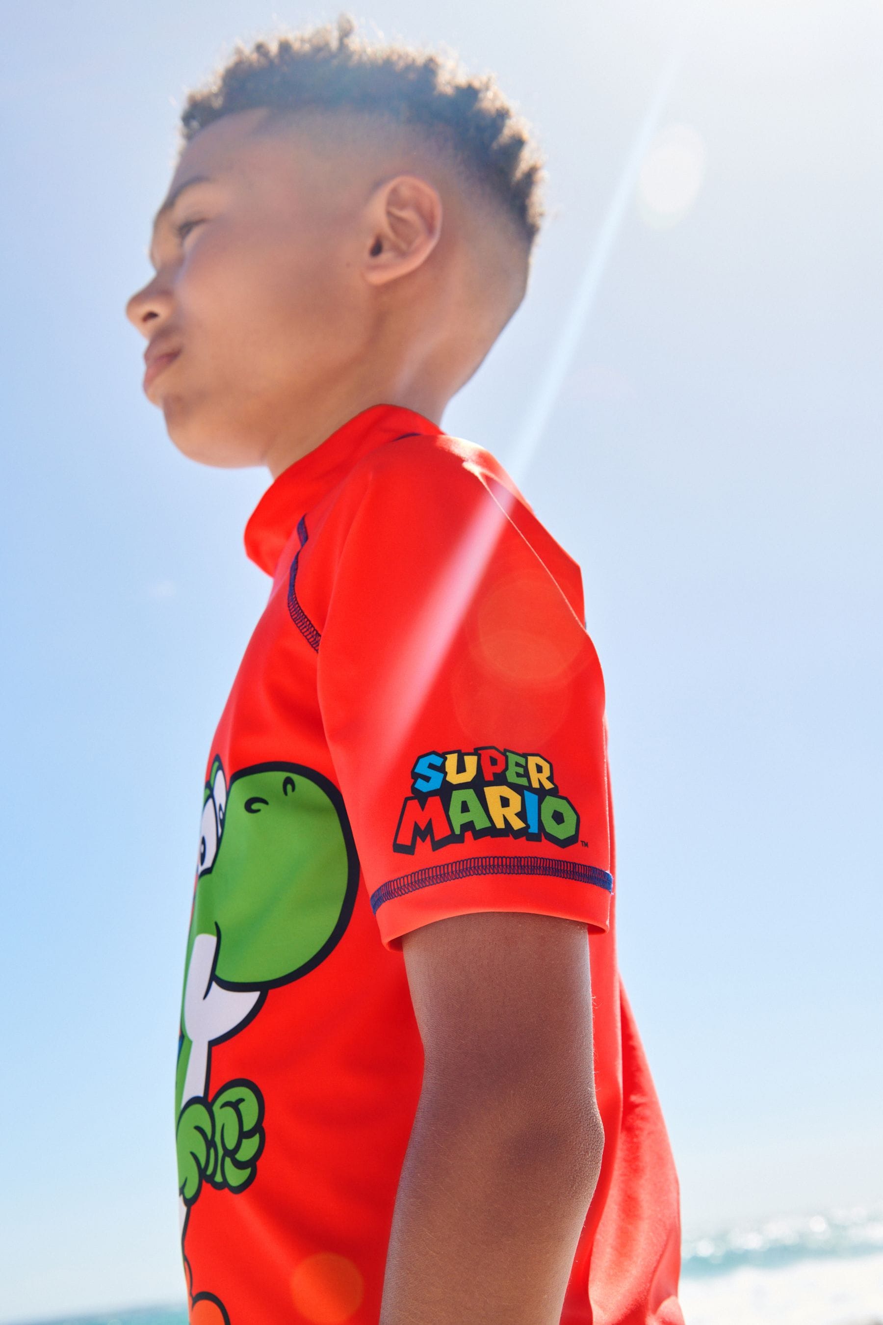 Red Mario Rash Vest (3-16yrs)