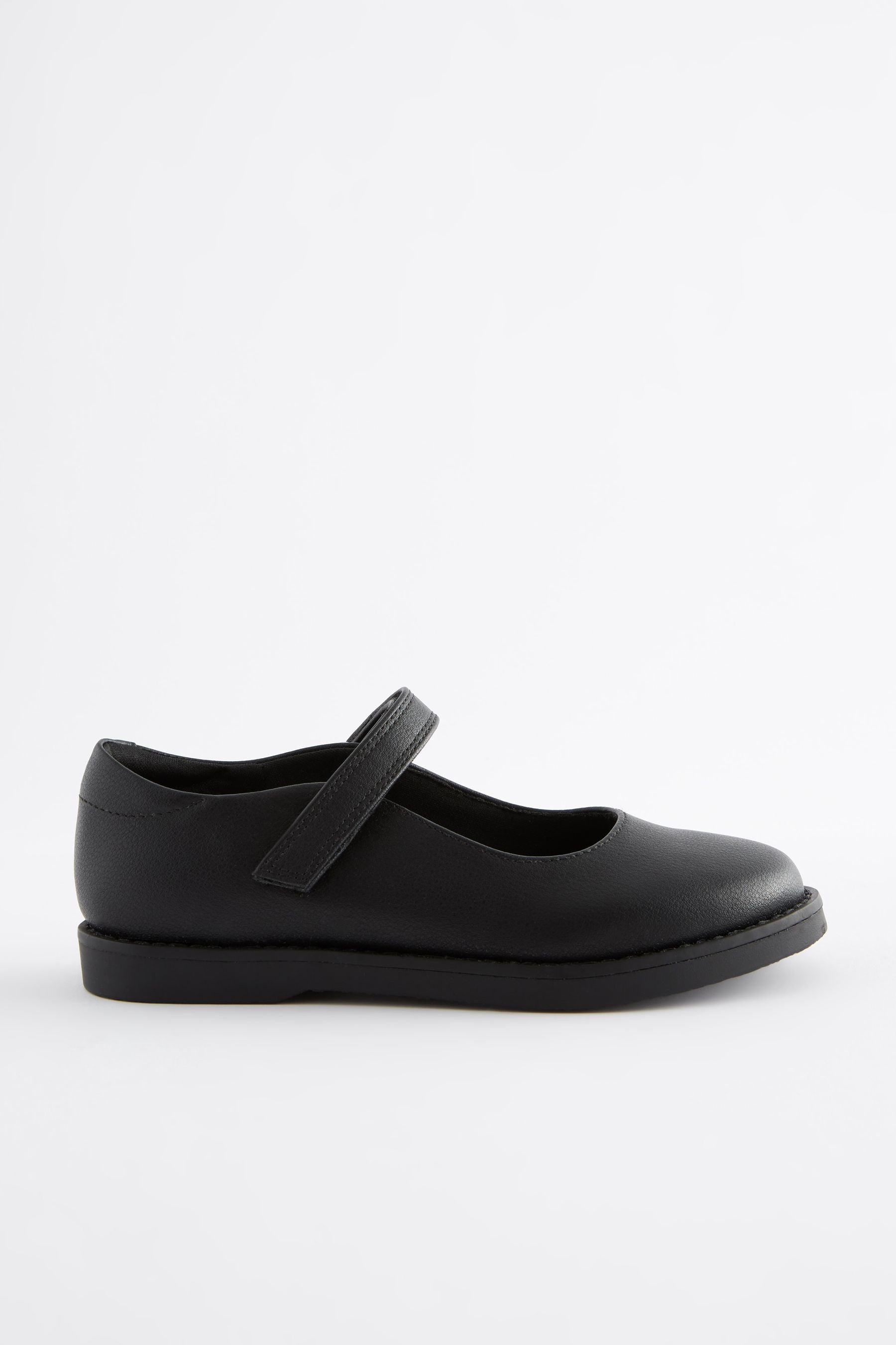 Black Matt Standard Fit (F) School Mary Jane Crepe Sole Shoes