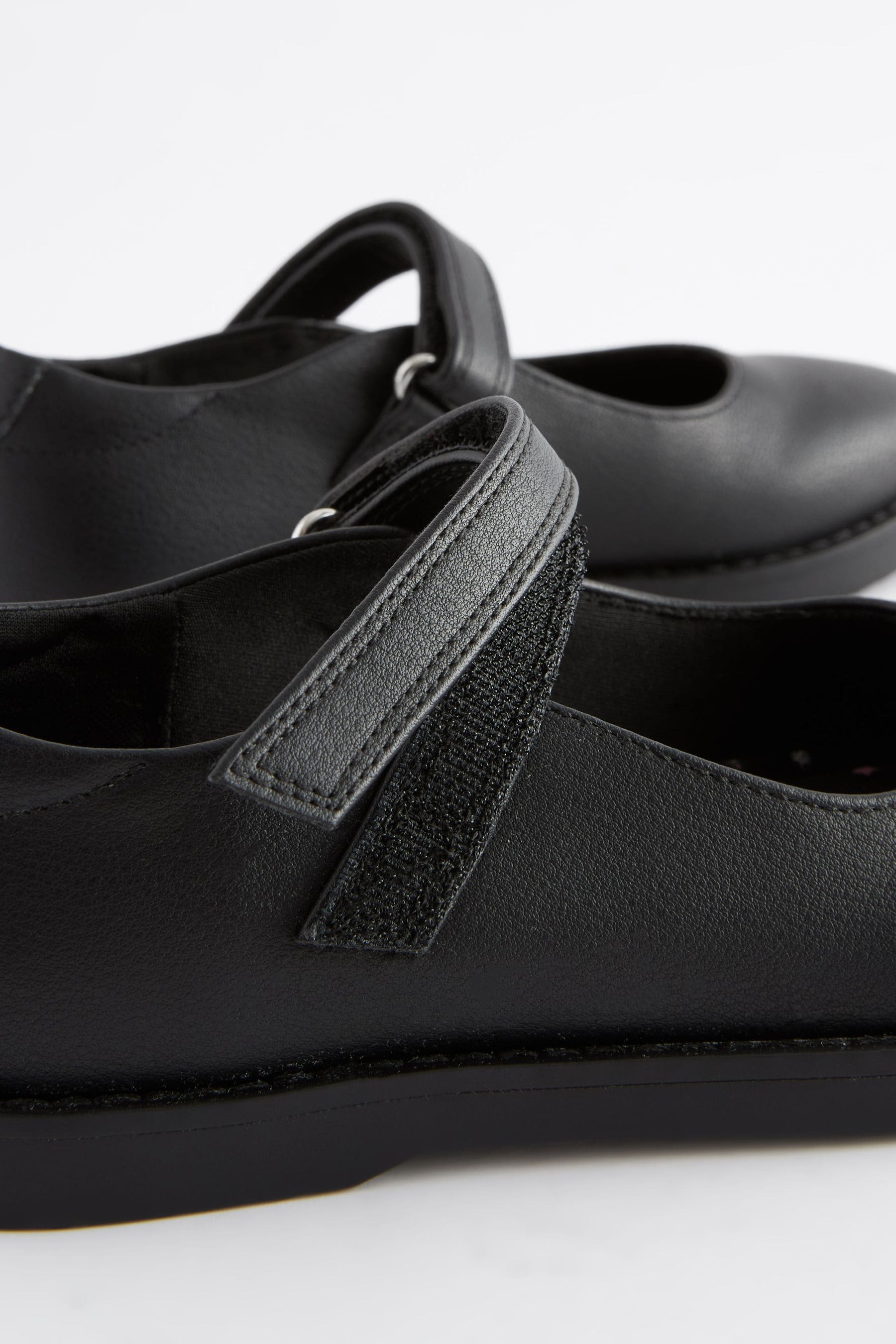 Black Matt Standard Fit (F) School Mary Jane Crepe Sole Shoes