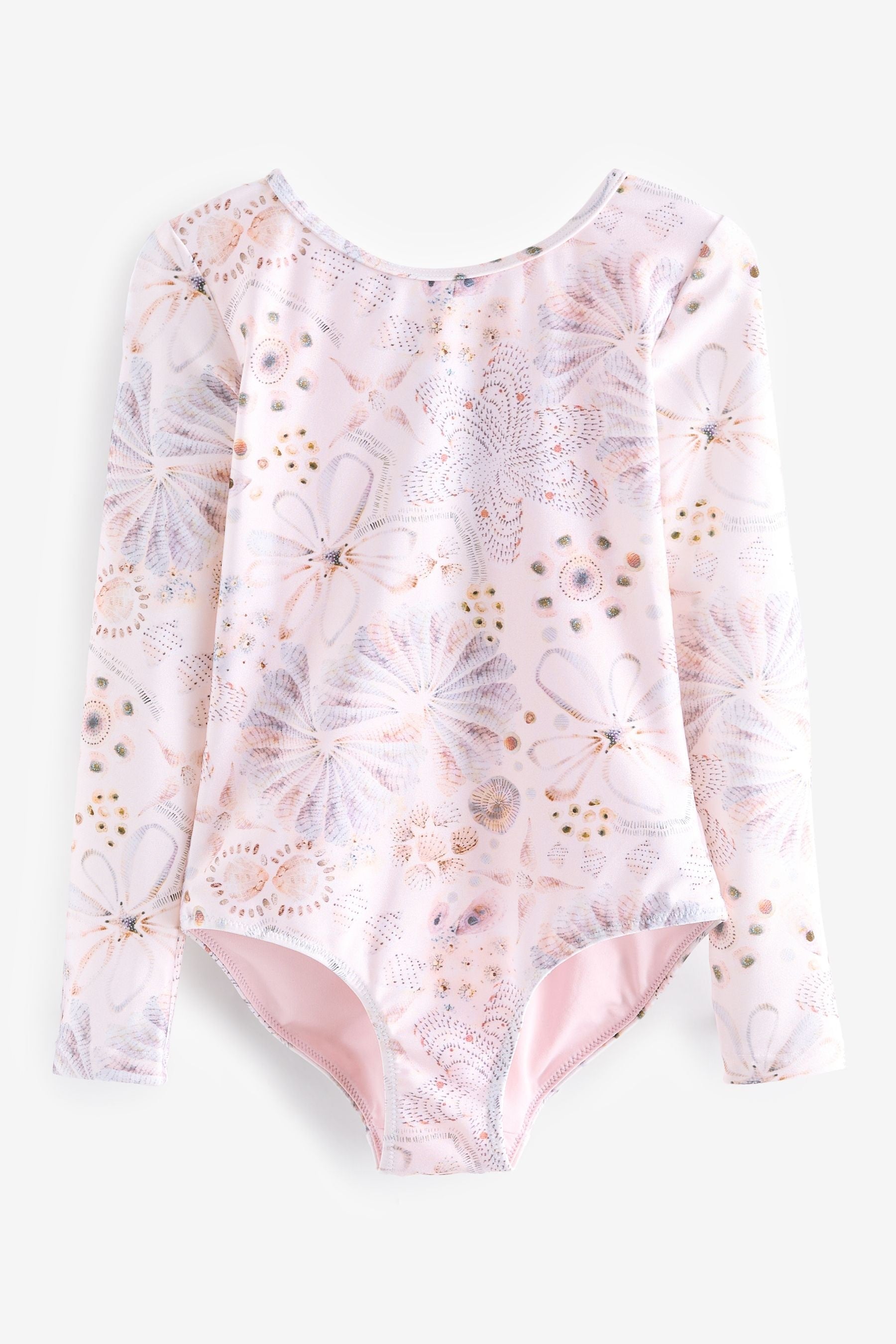 Cream Shell Long Sleeve Swimsuit (3-16yrs)